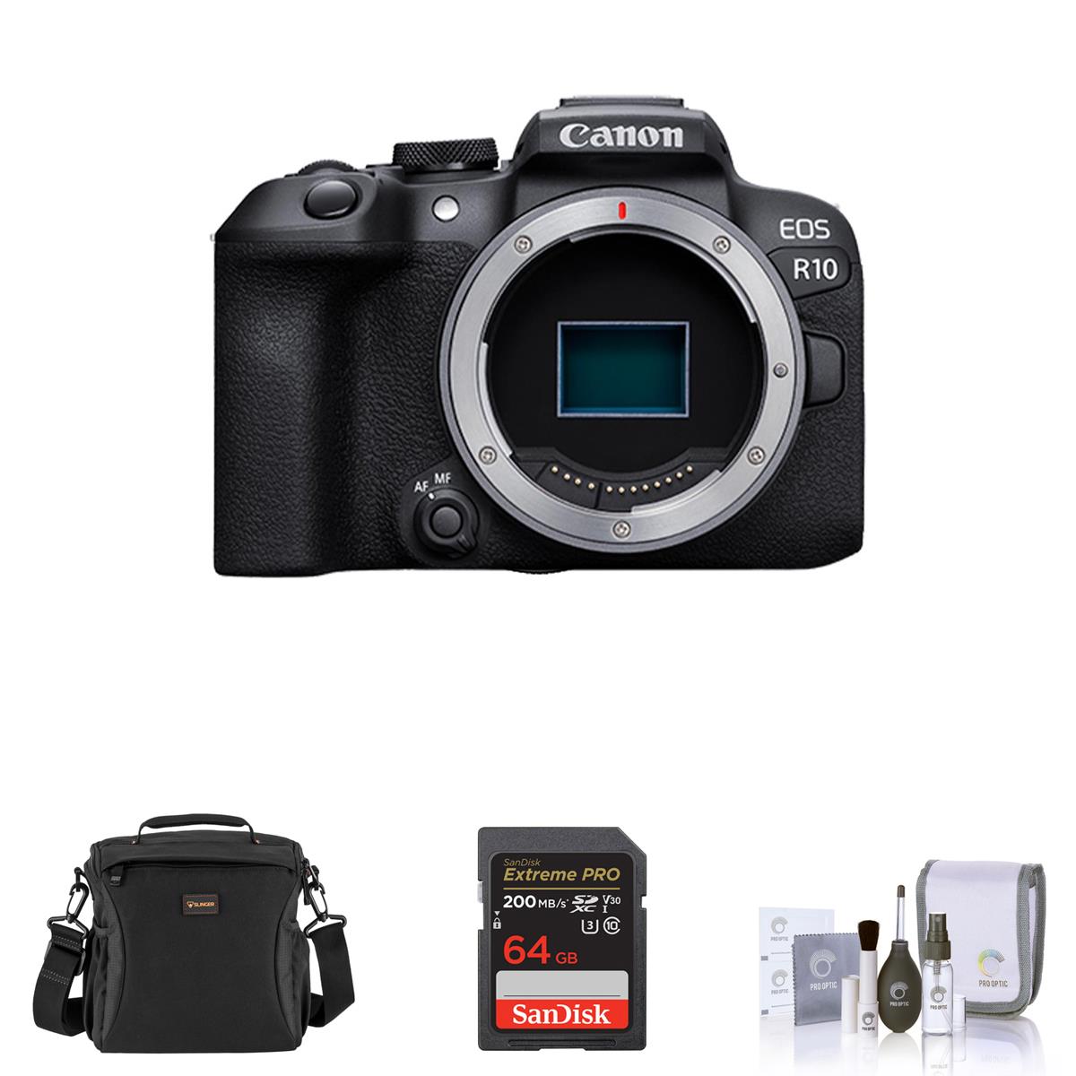 Image of Canon EOS R10 Mirrorless Digital Camera Body with Accessories Kit