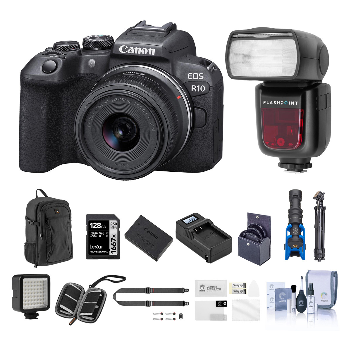 

Canon EOS R10 Mirrorless Camera with 18-45mm Lens, Bundle with Complete Kit