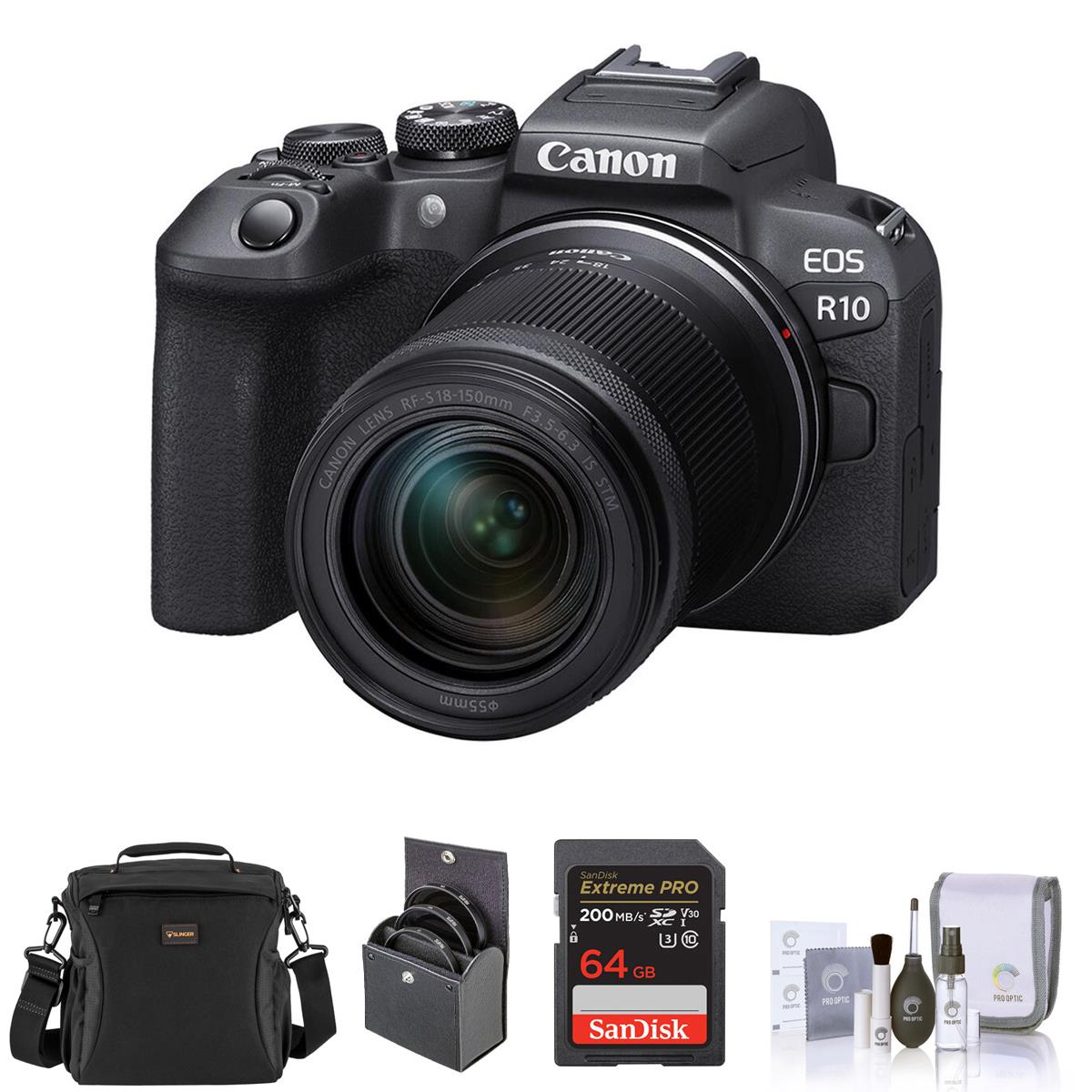 Image of Canon EOS R10 Mirrorless Camera with 18-150mm Lens with Accessories Kit