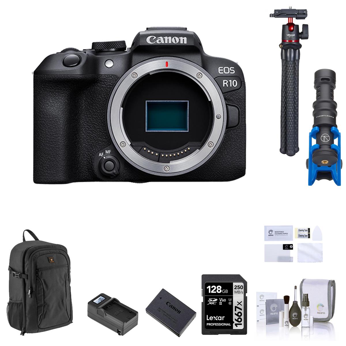Image of Canon EOS R10 Mirrorless Digital Camera Body with Vlogger Accessories Kit