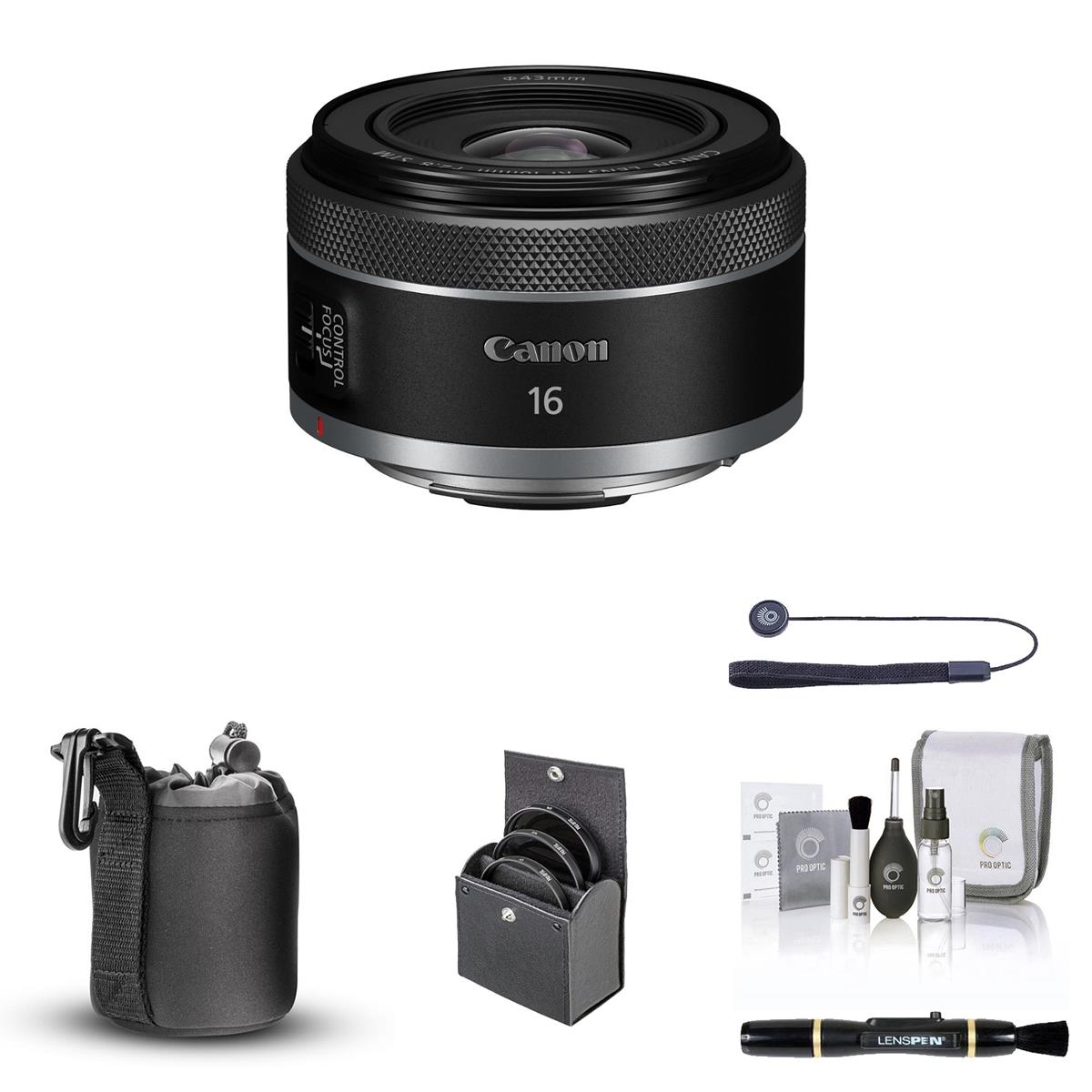 Image of Canon RF 16mm f/2.8 STM Lens with Essential Accessories Kit