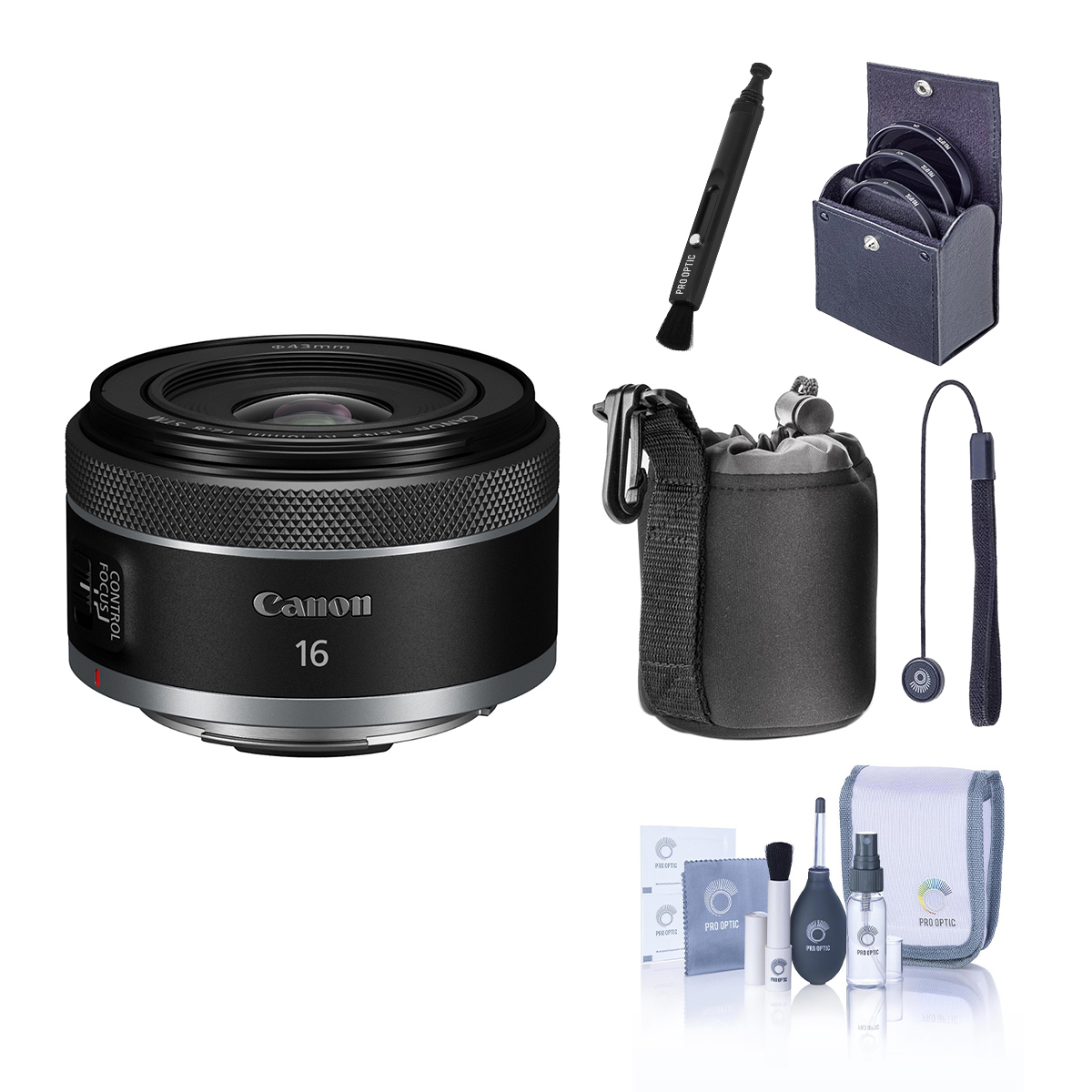 Image of Canon RF 16mm f/2.8 STM Lens with Essential Accessories Kit