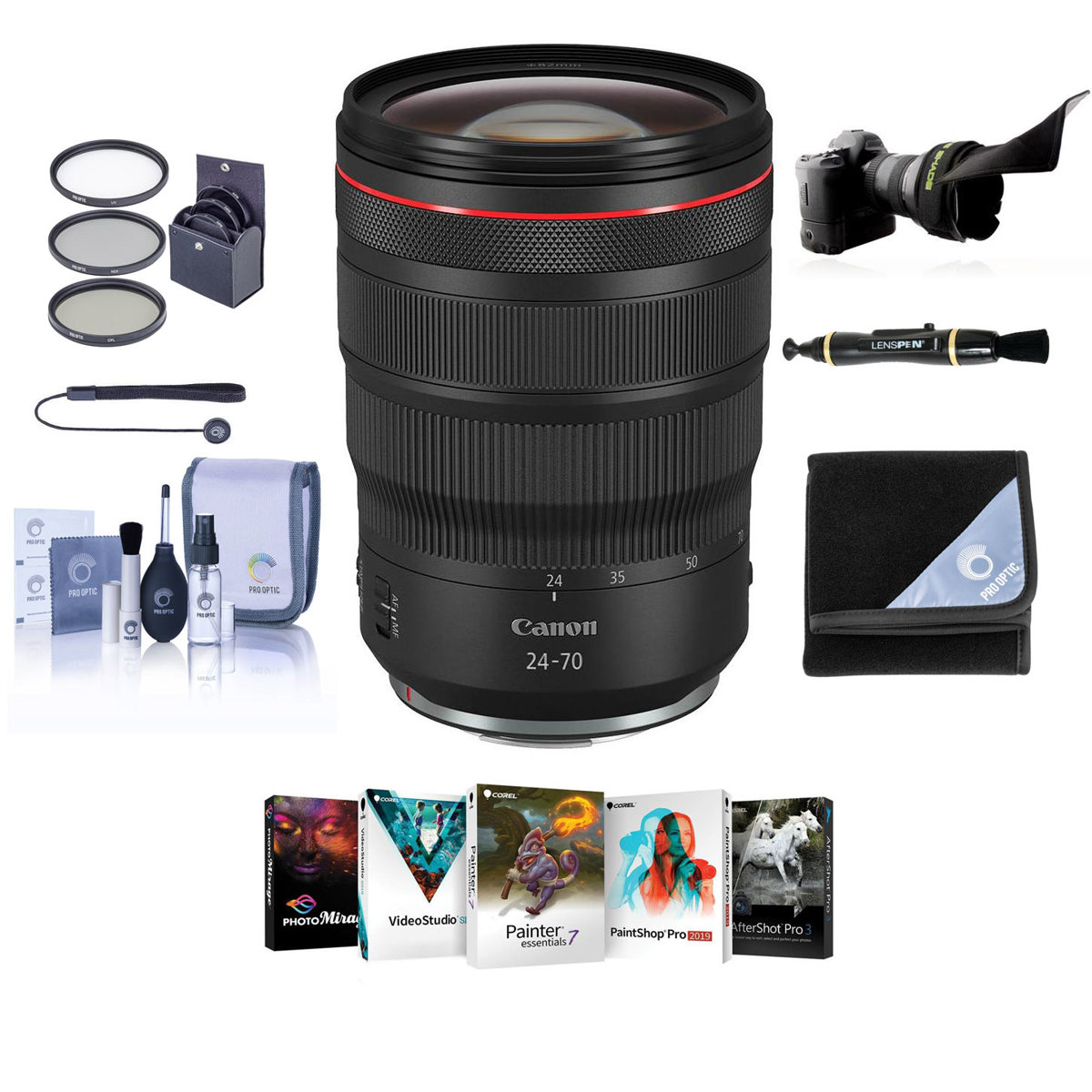 

Canon RF 24-70mm f/2.8 L IS USM Lens with PC Software & Accessories Kit