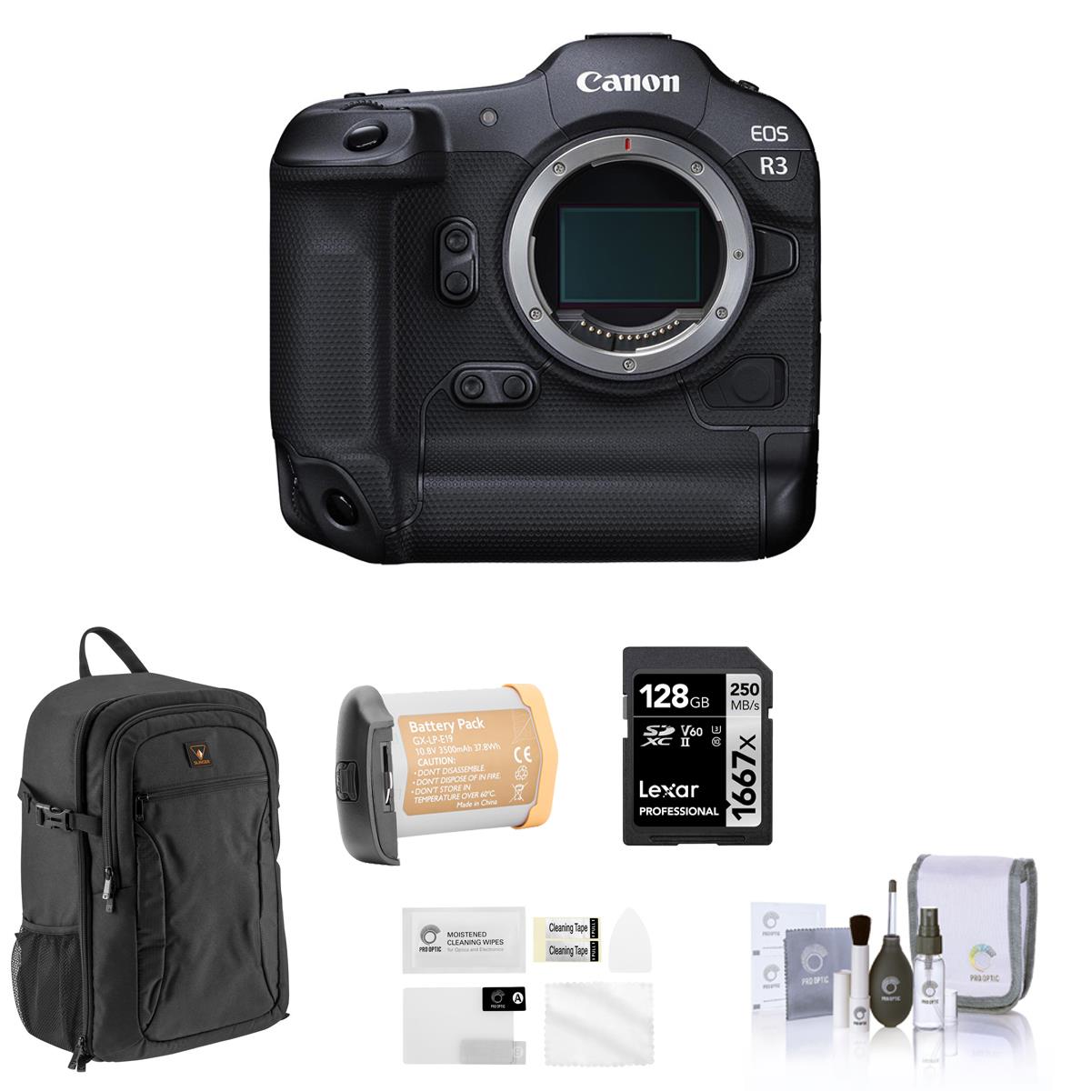 Image of Canon EOS R3 Mirrorless Camera with Accessories Kit