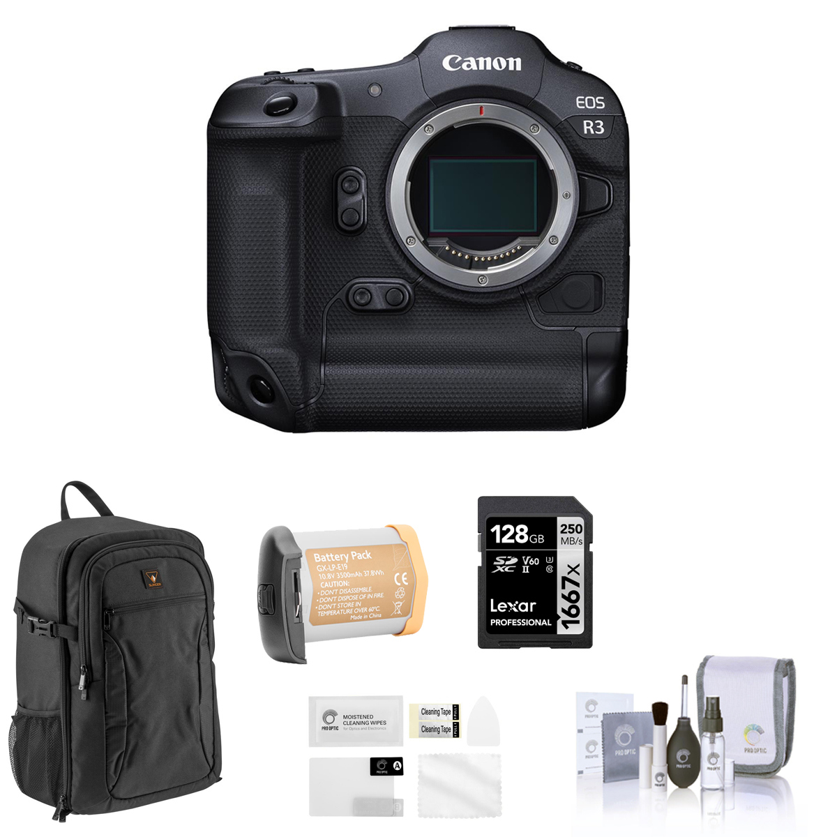 

Canon EOS R3 Mirrorless Camera Body with Accessories Kit