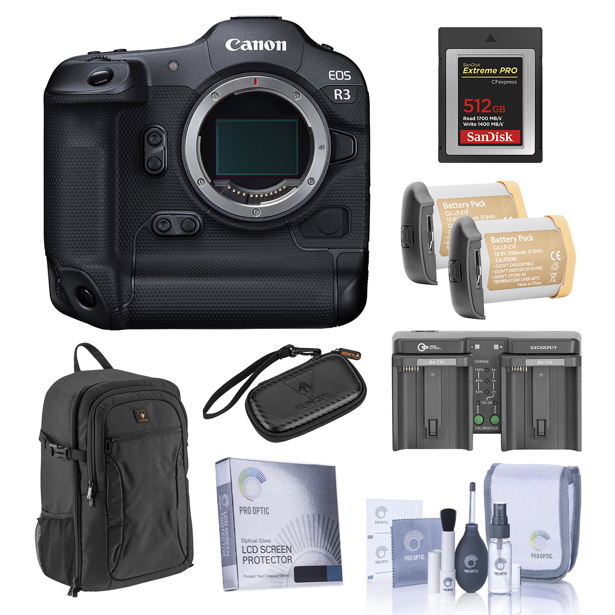 

Canon EOS R3 Mirrorless Camera Body with Complete Accessories Kit