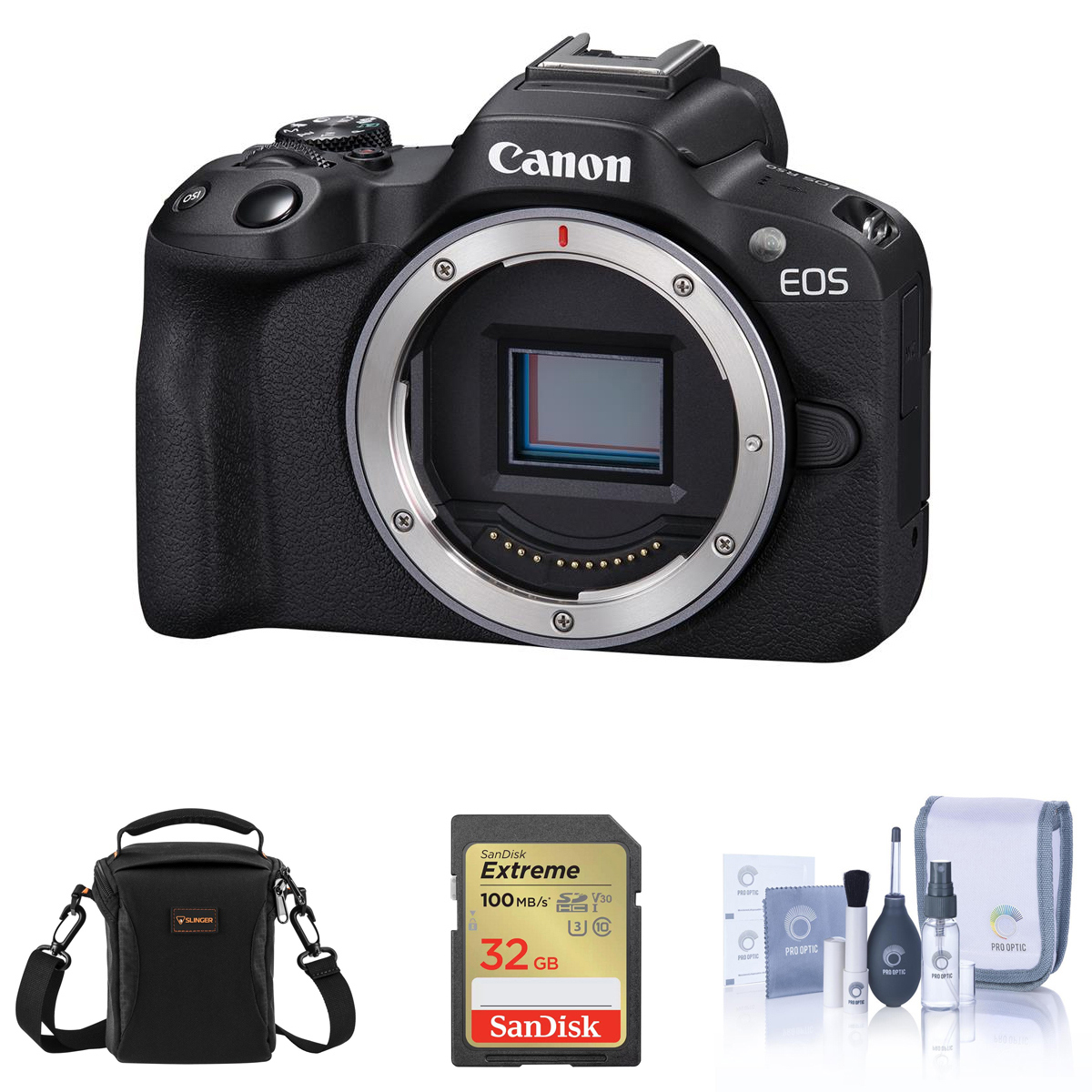 

Canon EOS R50 Mirrorless Camera Body, Black with Accessories Kit