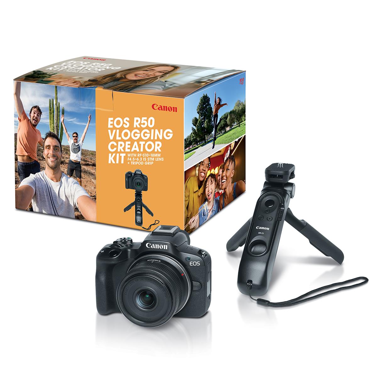 Image of Canon EOS R50 Mirrorless Camera &amp; RF-S 10-18mm f/4.5-6.3 Lens Video Creator Kit