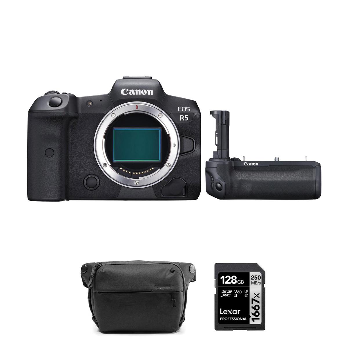 Image of Canon EOS R5 Mirrorless Digital Camera Body with Battery Grip Kit