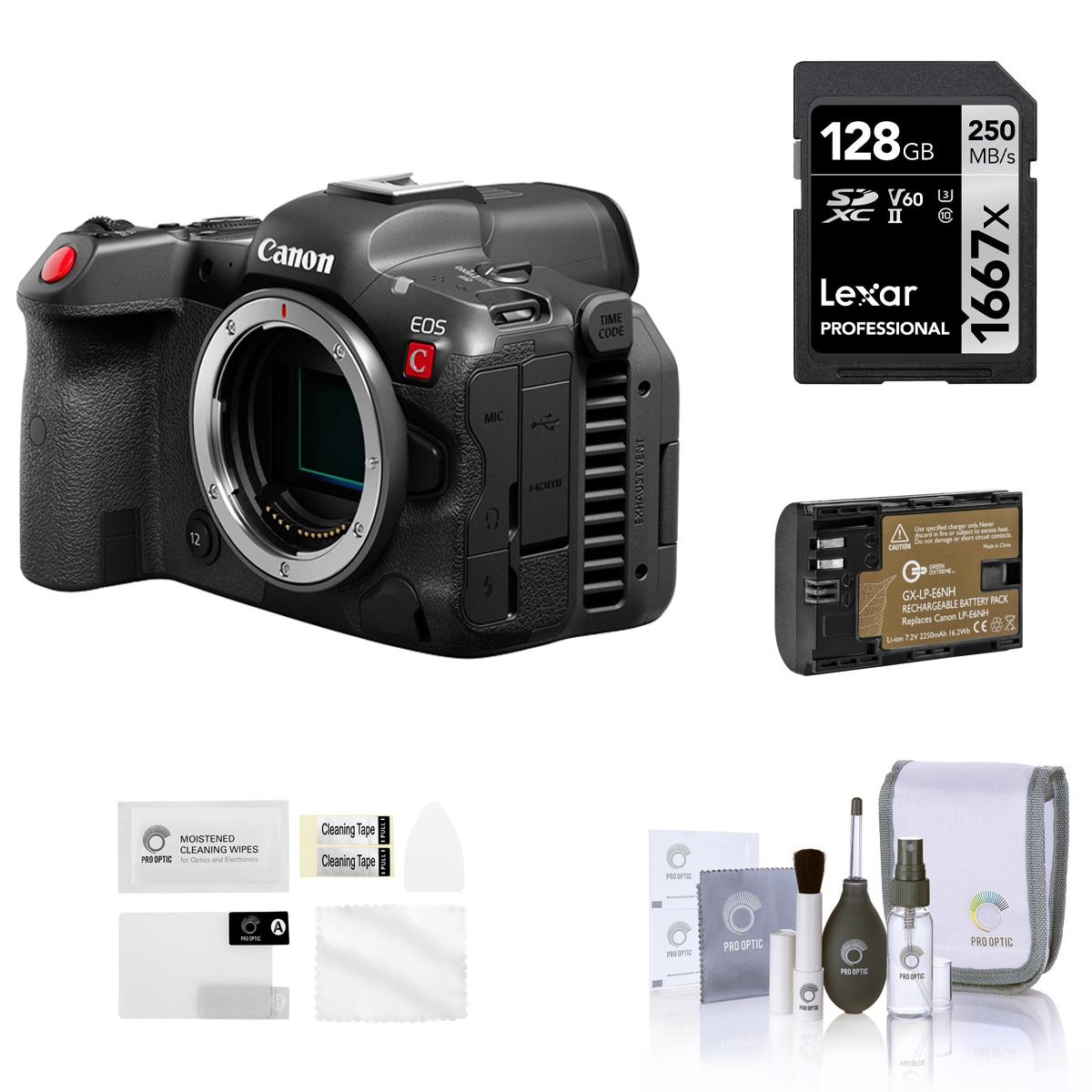 Canon EOS R5 C Mirrorless Digital Cinema Camera Body with Accessories Kit