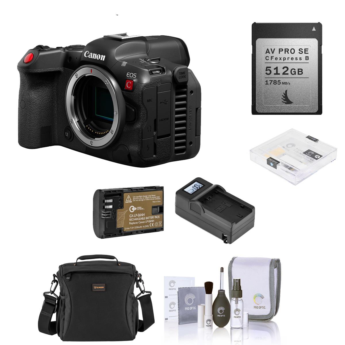 Image of Canon EOS R5 C Mirrorless Digital Cinema Camera Body with Essential Acc. Kit