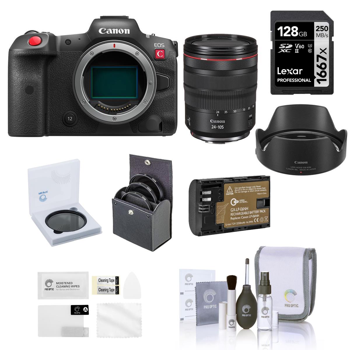 Image of Canon EOS R5 C Mirrorless Cinema Camera with 24-105mm Lens with Accessories Kit