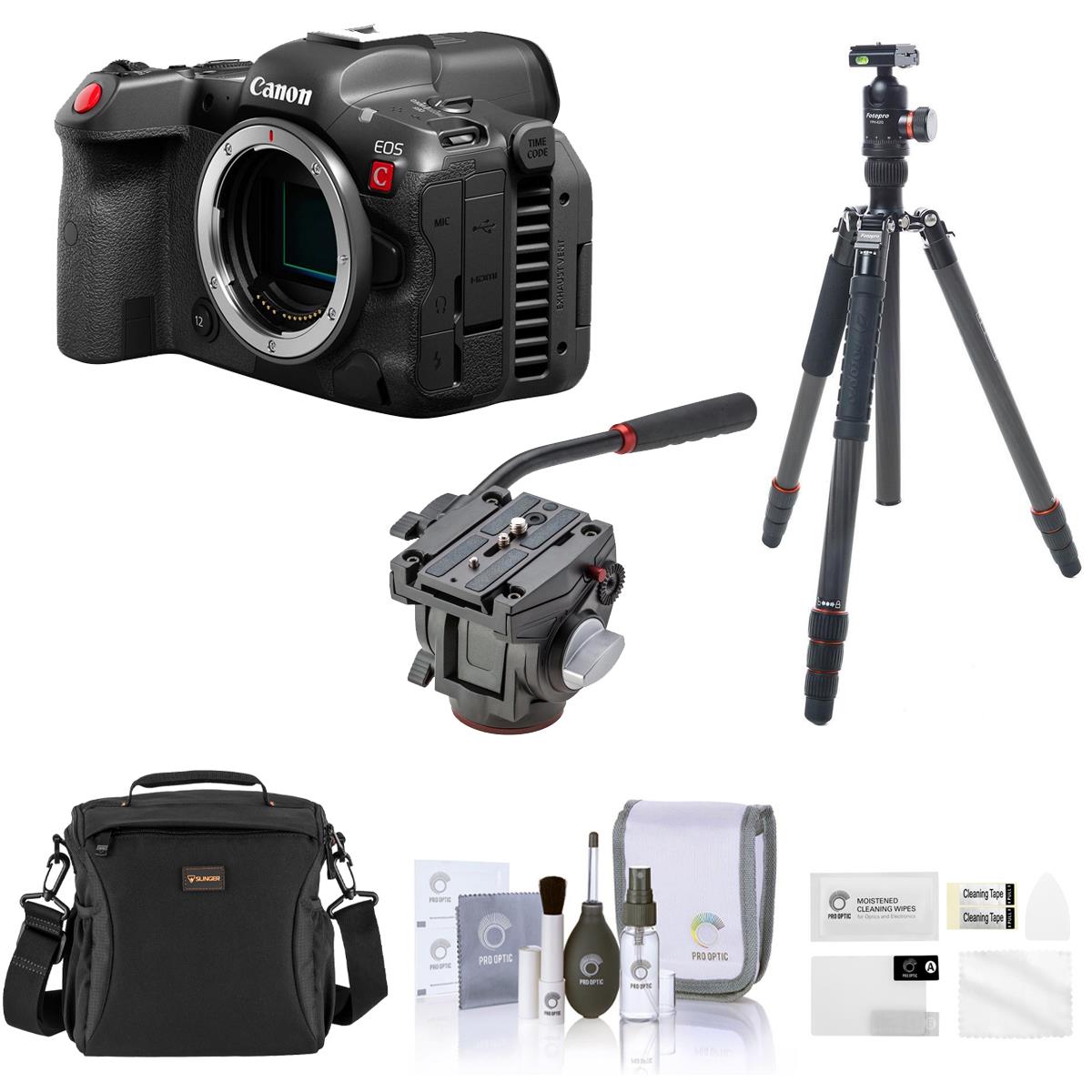 Image of Canon EOS R5 C Mirrorless Digital Cinema Camera Body with Tripod Kit