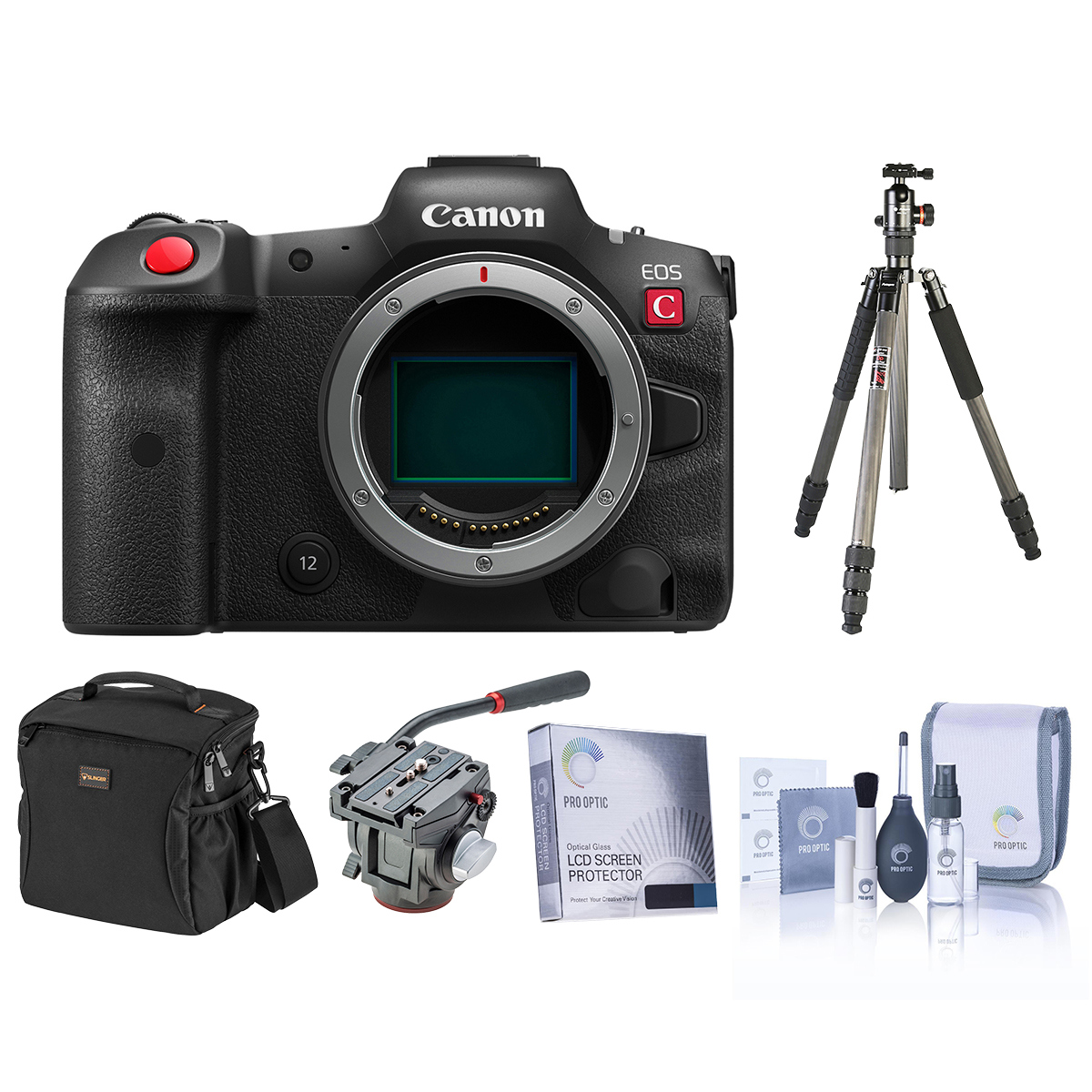 Canon EOS R5 C Mirrorless Digital Cinema Camera Body with Tripod Kit