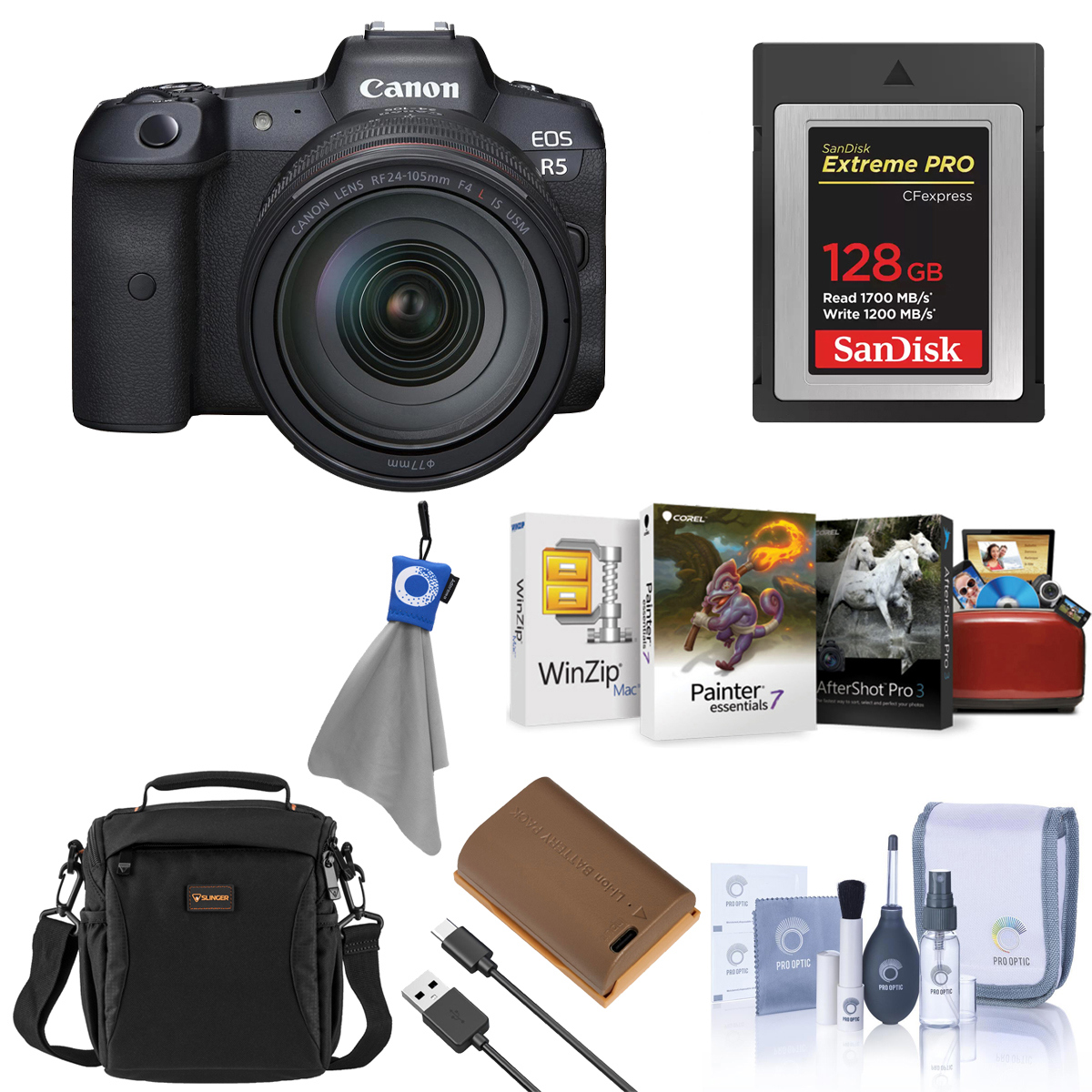 Image of Canon EOS R5 Mirrorless Camera w/RF 24-105mm f/4 L IS USM Lens &amp; Essentials Kit
