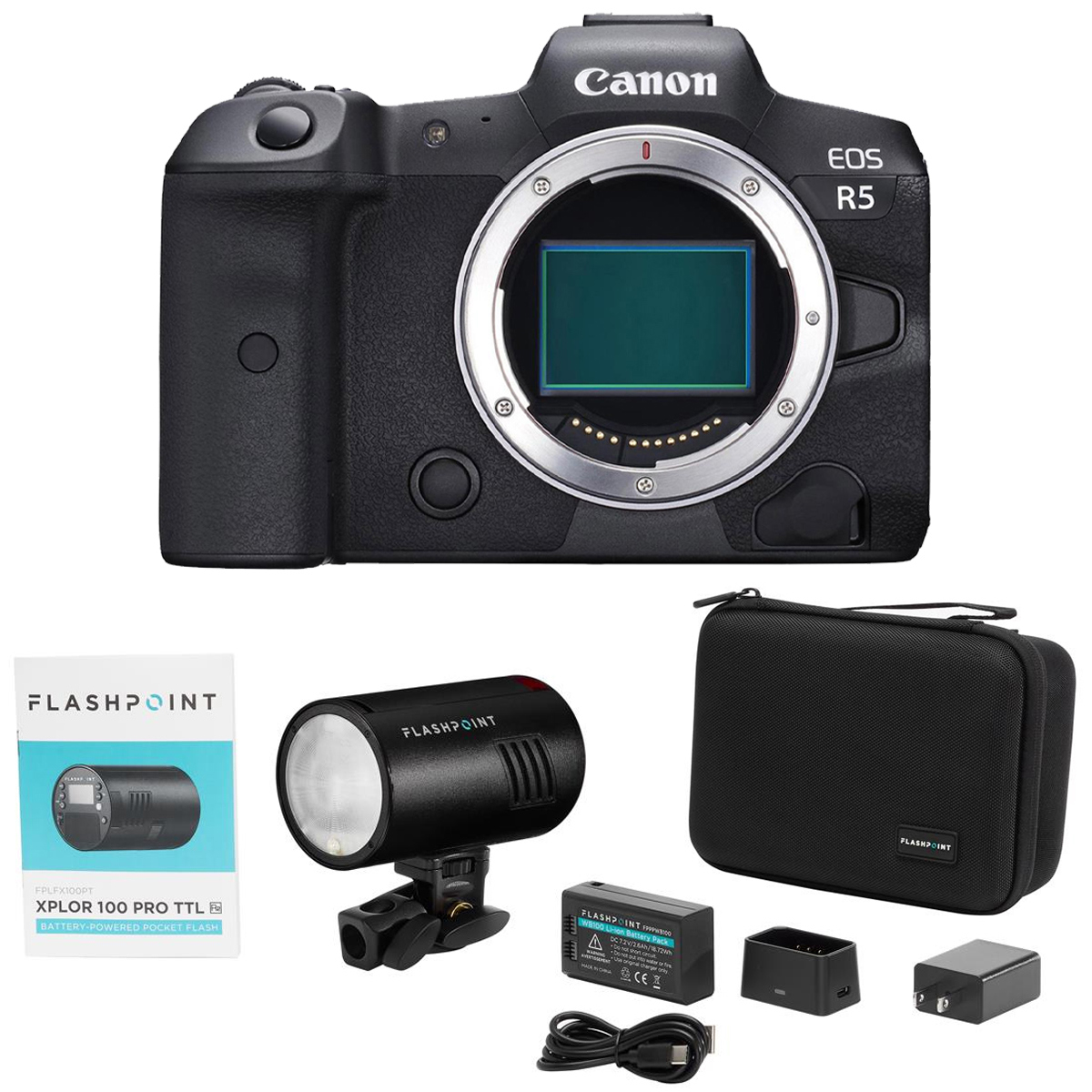 

Canon EOS R5 Mirrorless Camera, Bundle with Accessory Kit