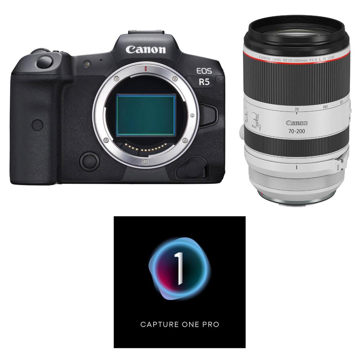 Canon EOS R5 Mirrorless Camera with RF 70-200mm f/2.8L IS USM Lens w/Capture One