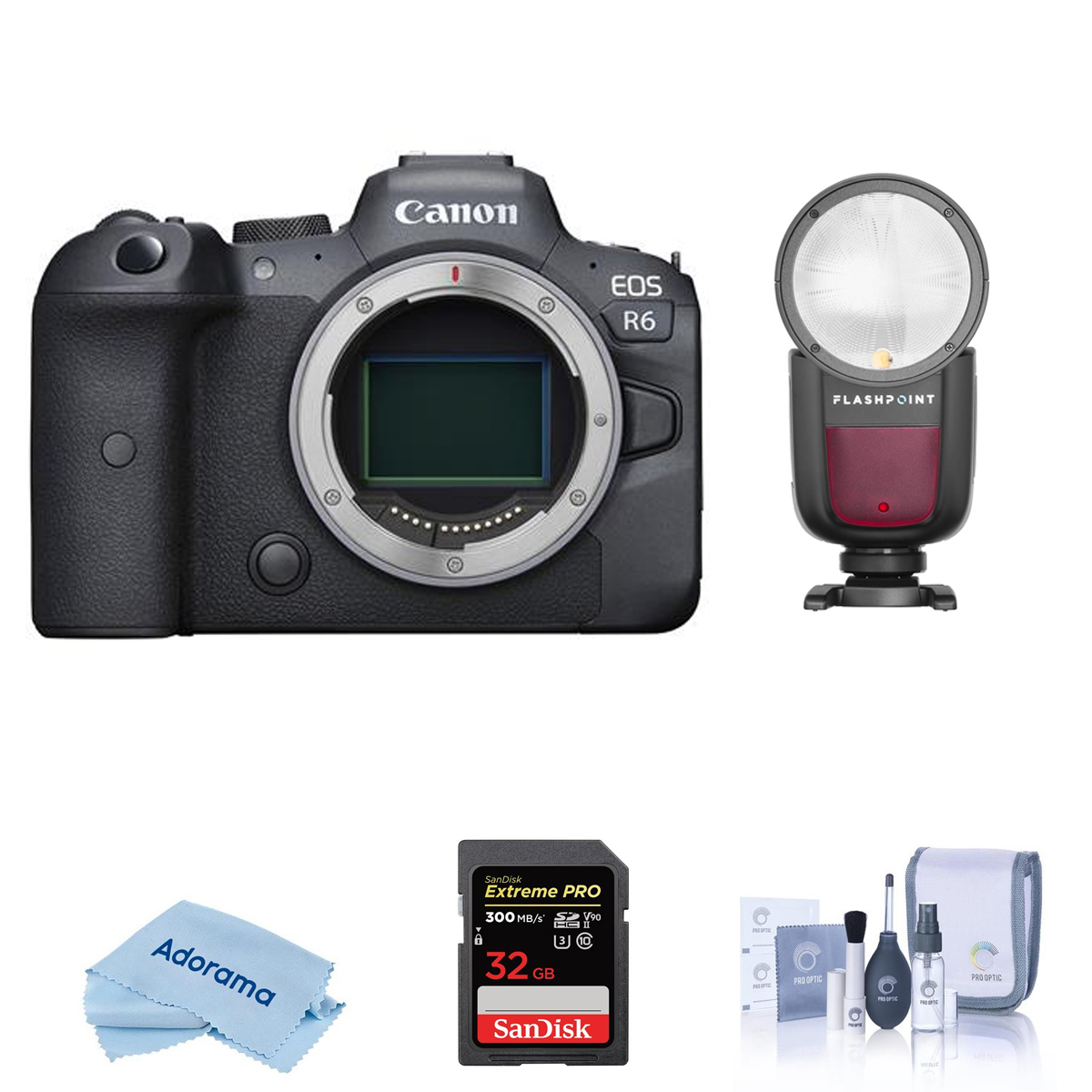 

Canon EOS R6 Full-Frame Mirrorless Camera Body, Black - with External Flash