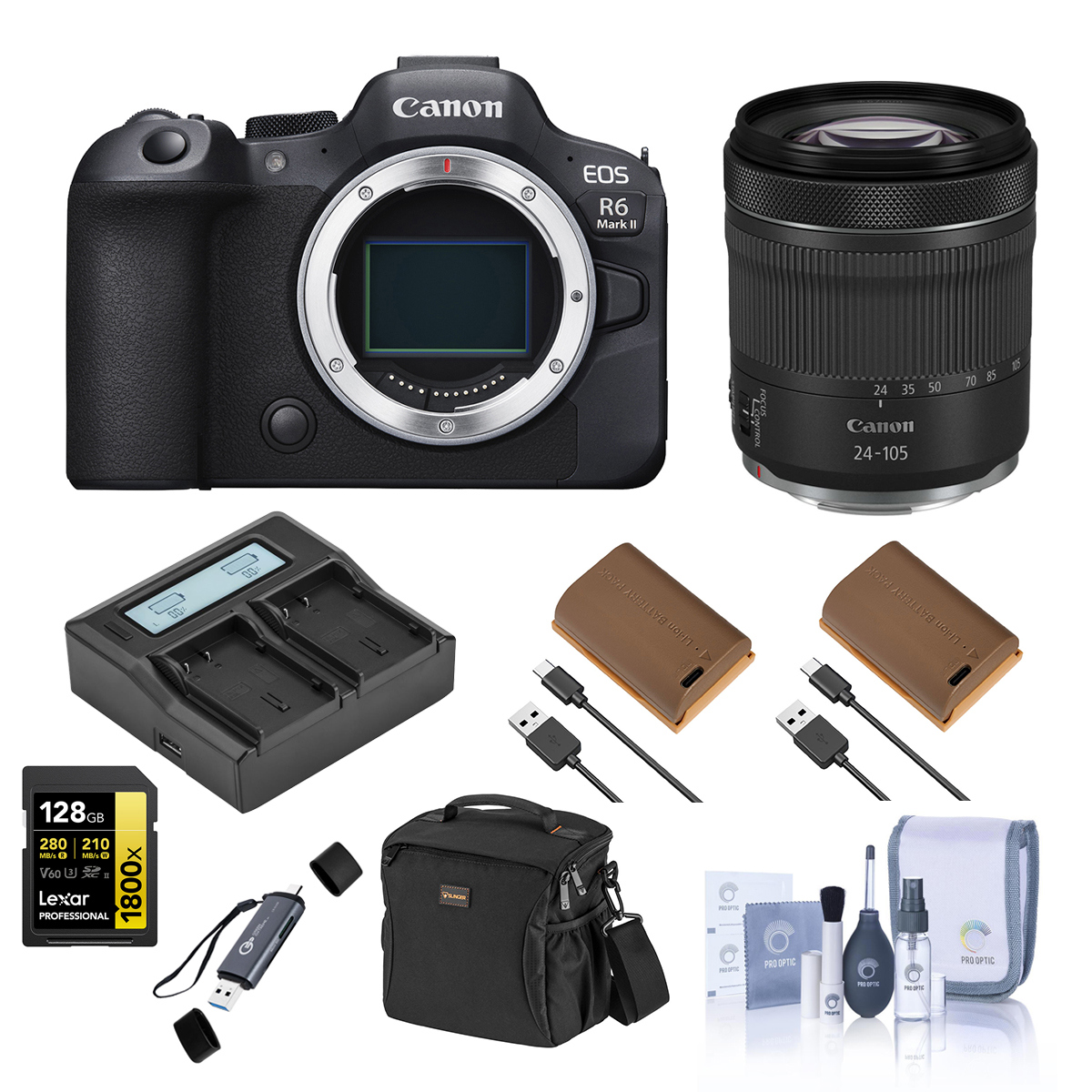 Image of Canon EOS R6 Mark II Camera w/RF 24-105mm f/4-7.1 IS STM Lens &amp; Essentials Kit