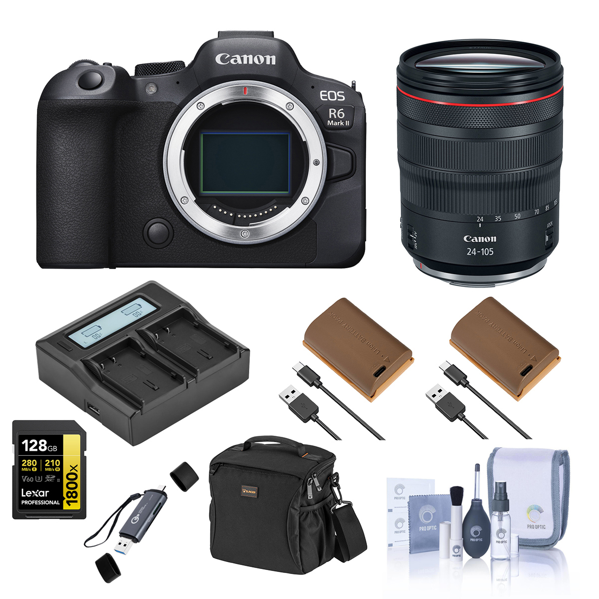 Image of Canon EOS R6 Mark II Camera with RF 24-105mm f/4 L IS USM Lens &amp; Essentials Kit