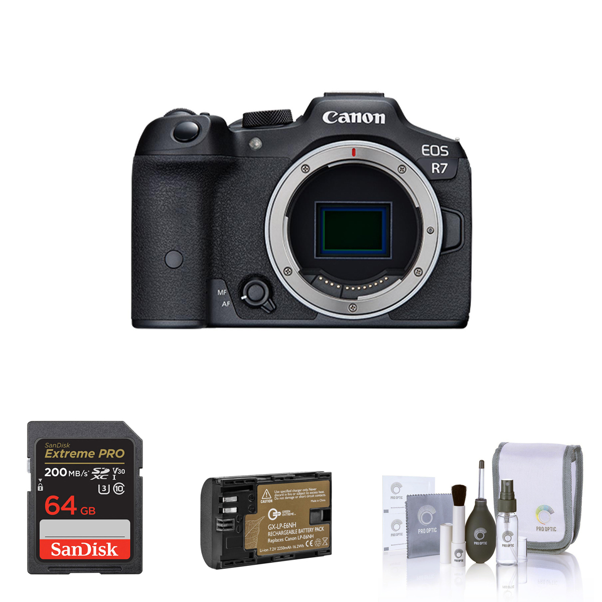 Image of Canon EOS R7 Mirrorless Camera with Accessories Kit