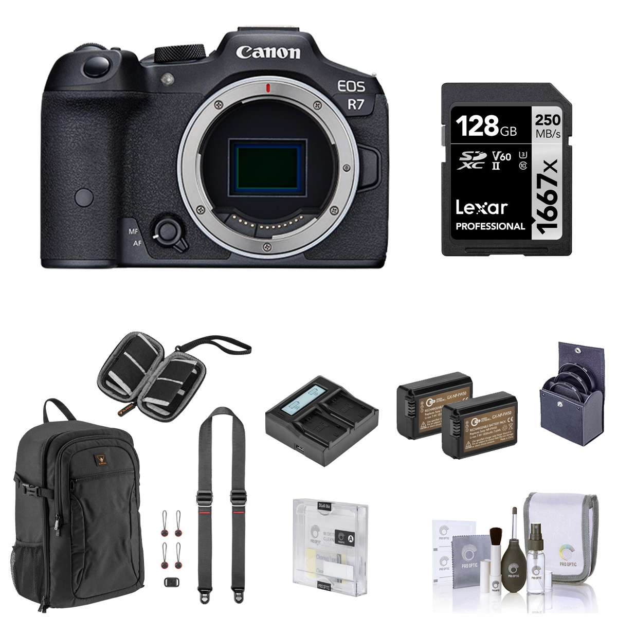 Image of Canon EOS R7 Mirrorless Camera with Complete Accessories Kit