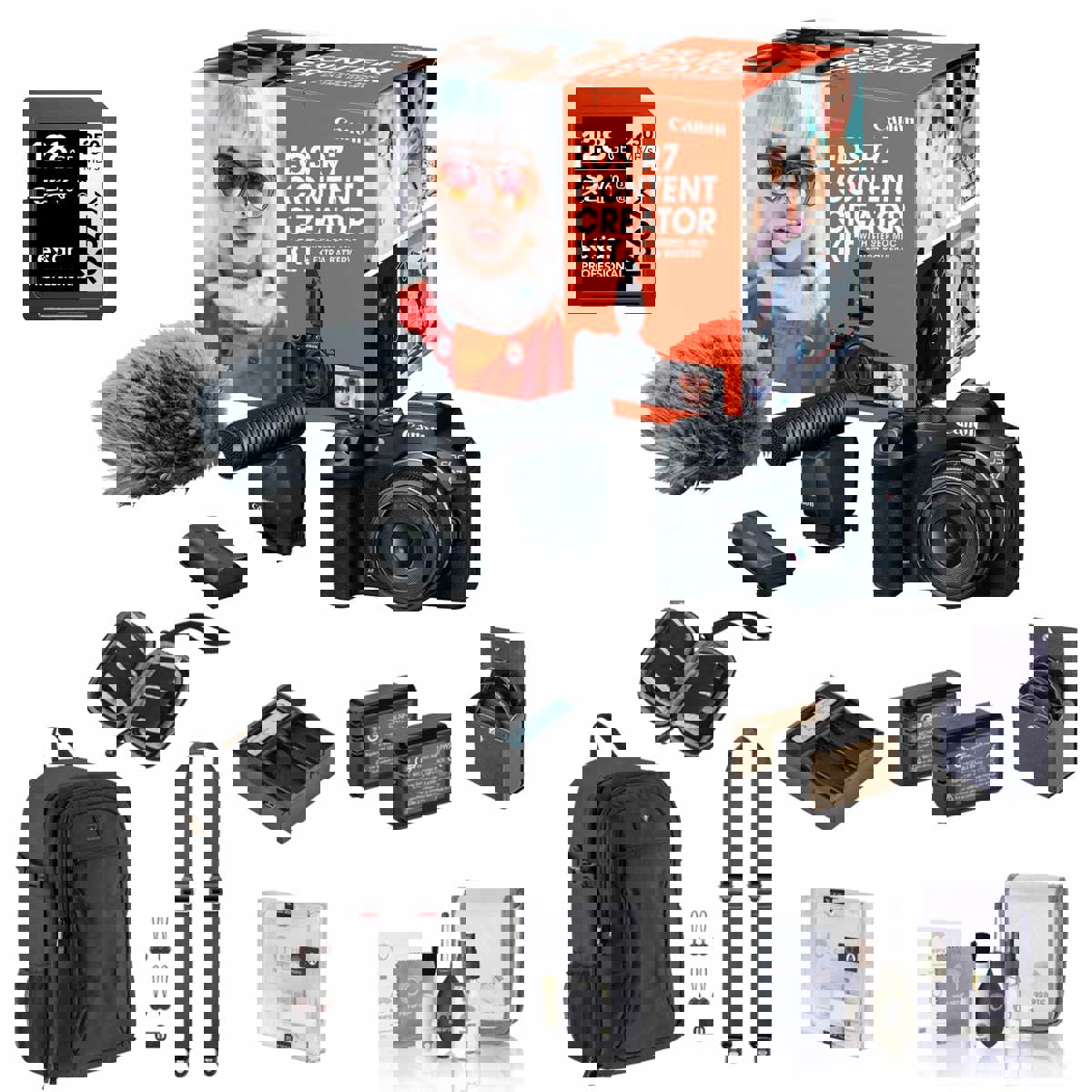 Image of Canon EOS R7 Mirrorless Camera + 18-45mm Lens Content Creator Kit +Accessory Kit