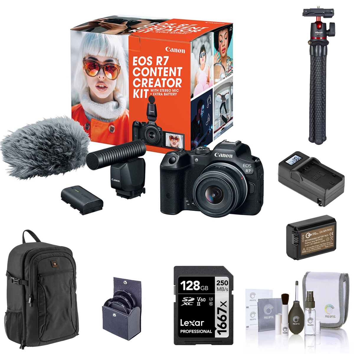 

Canon EOS R7 Mirrorless Camera with 18-45mm Lens & Creator Kit, w/Essentials Kit