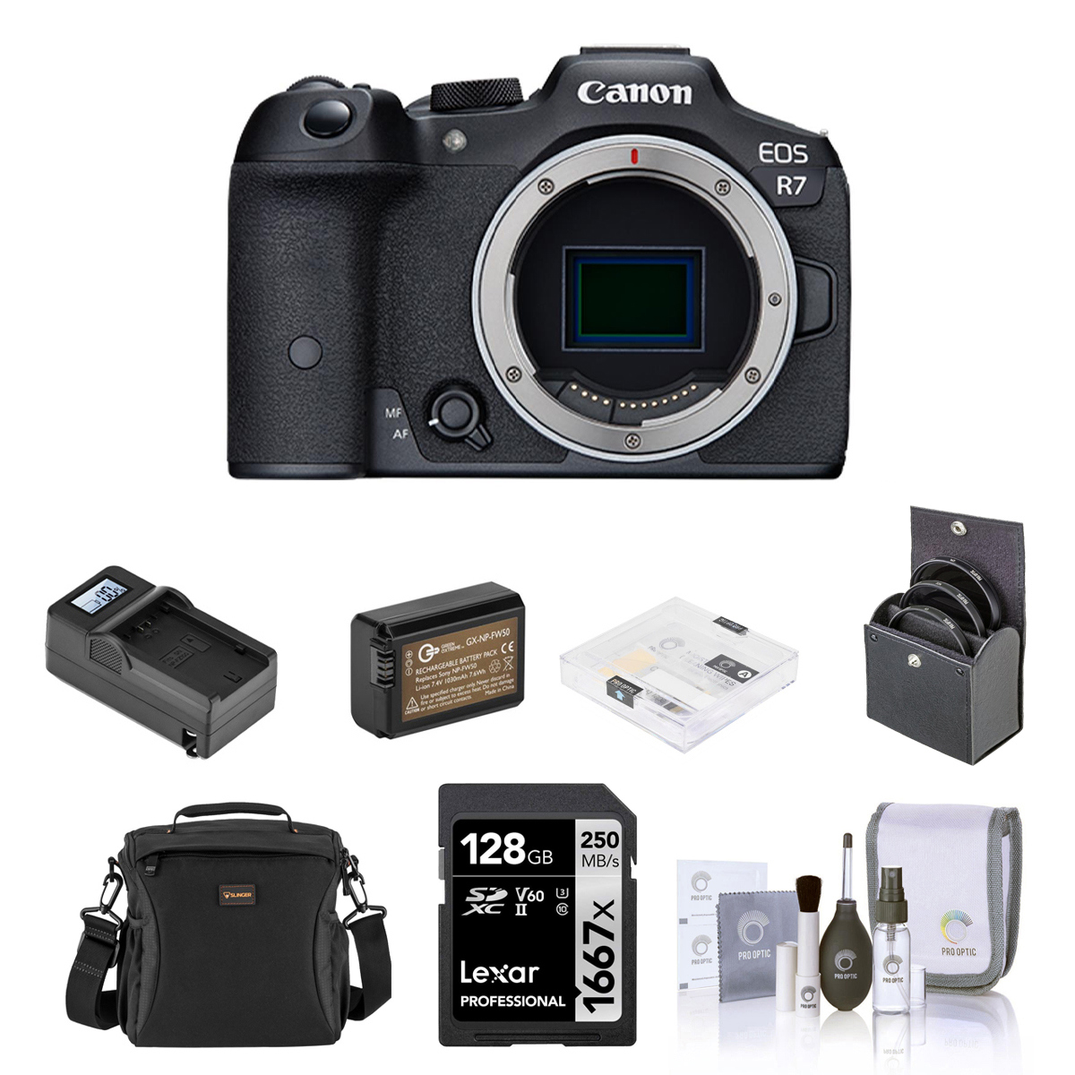 Image of Canon EOS R7 Mirrorless Camera with Essential Accessories Kit