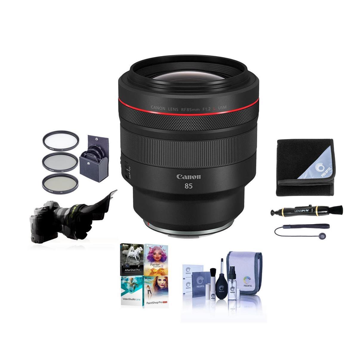 

Canon RF 85mm f/1.2 L USM Lens with PC Software & Accessories Kit