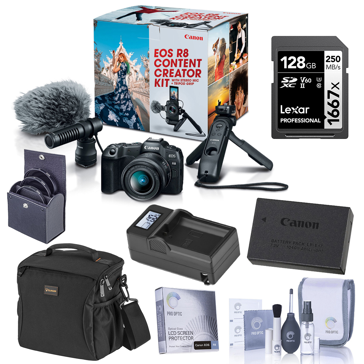 Image of Canon EOS R8 Content Creator Kit with Essentials Kit
