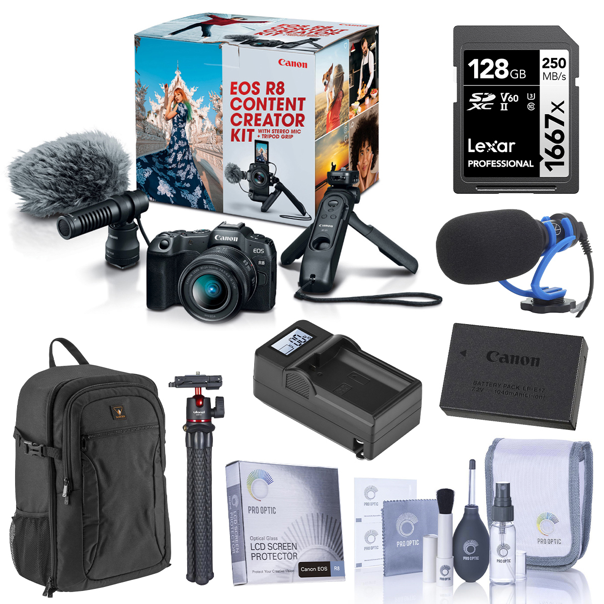Image of Canon EOS R8 Content Creator Kit with Accessory Kit