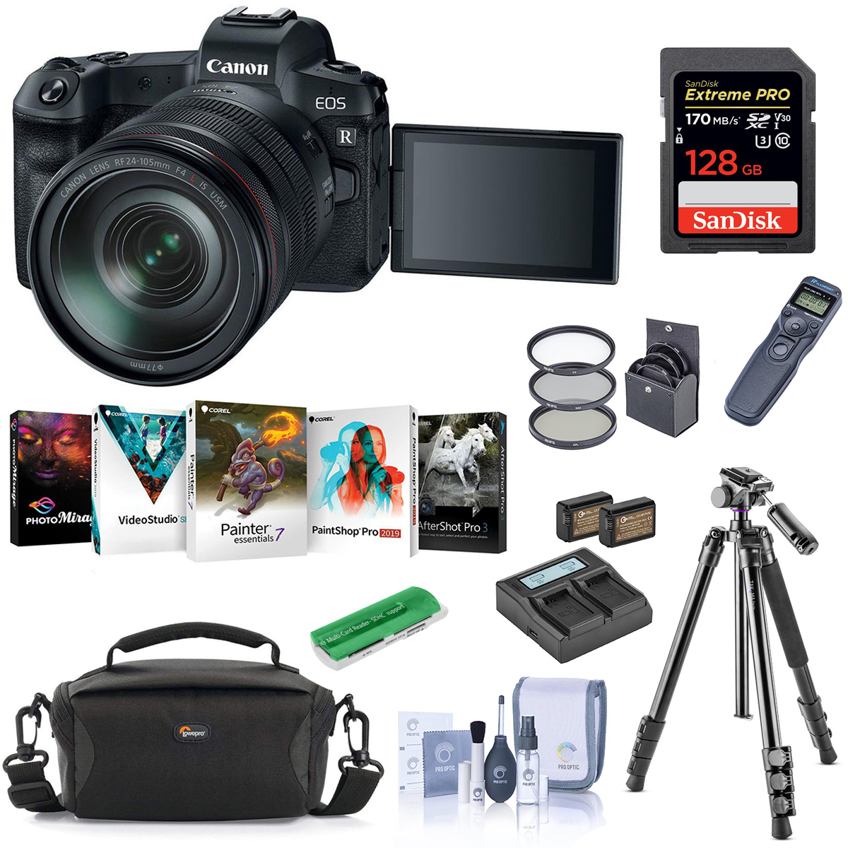 

Canon EOS R Mirrorless Camera with Canon RF 24-105mm F4 L IS Lens W/Prem Acc KIt