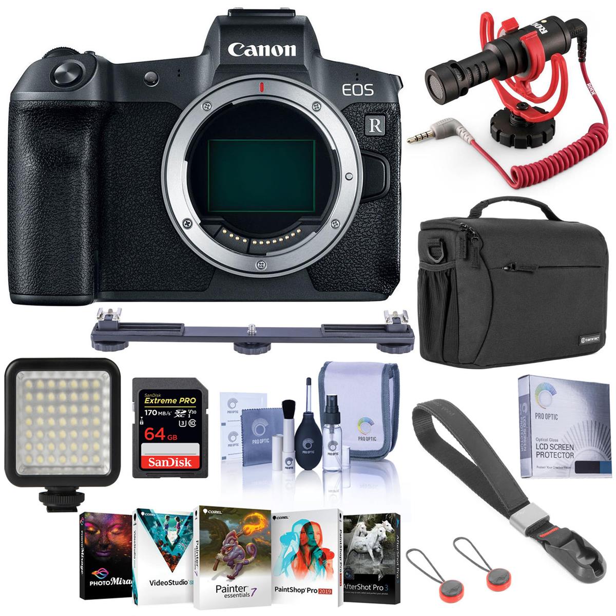 Image of Canon EOS R Mirrorless Full Frame Digital Camera Body - Black - With Acc Bundle