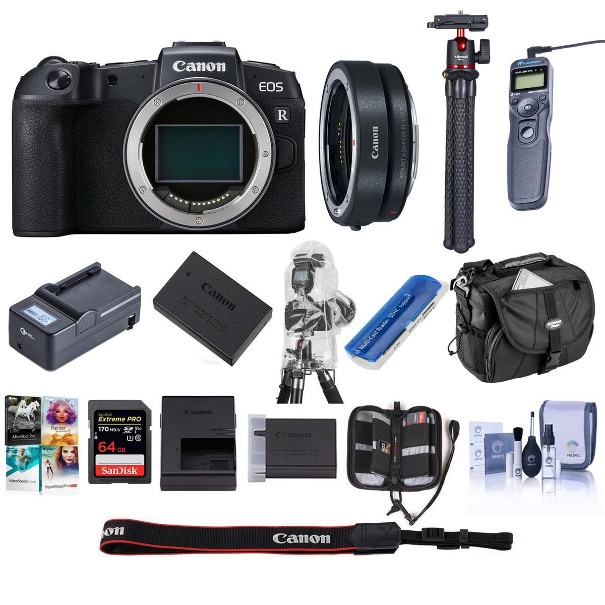 Image of Canon EOS RP Mirrorless Full Frame Digital Camera Body With Premium Acc Bundle
