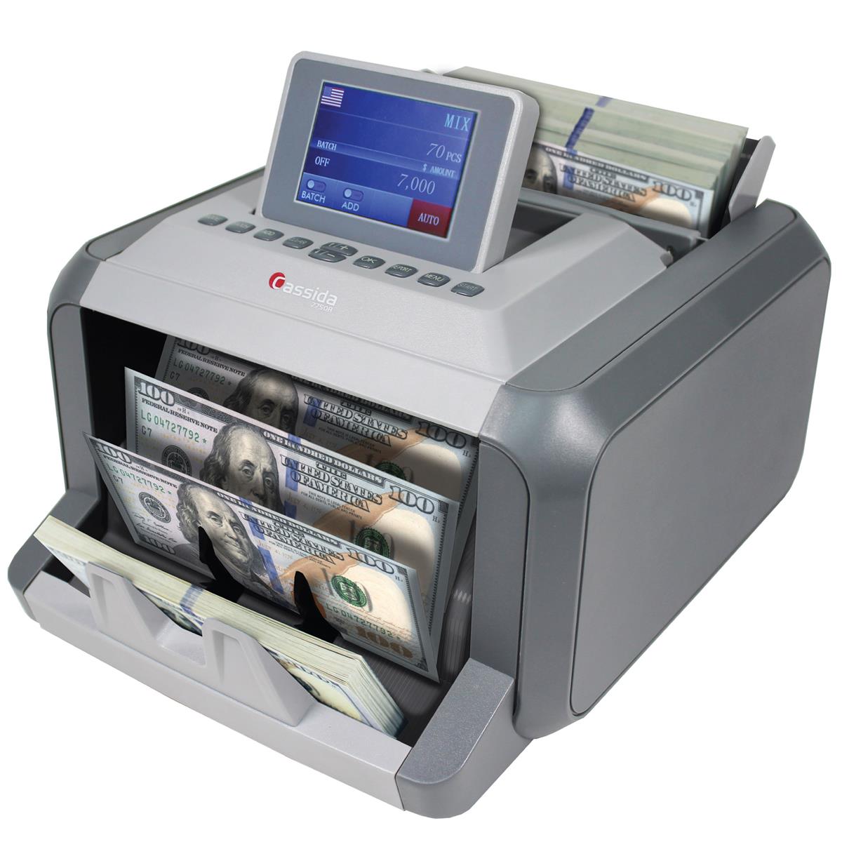 

Cassida 7750R Mixed Denomination Money Counter Machine and Value Bill Reader