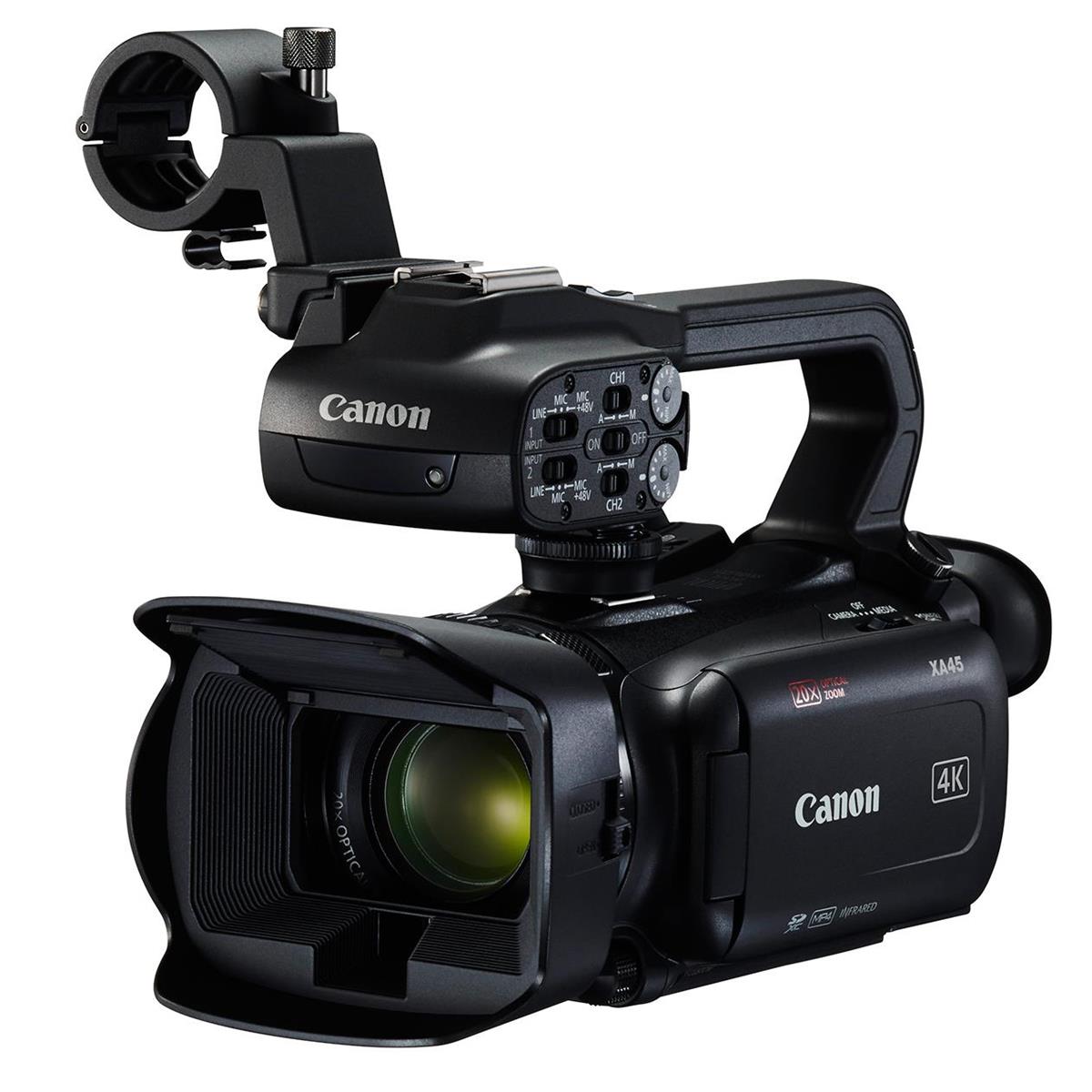 Câmera de vídeo Canon XA45 4K UHD Pro com lente de zoom óptico de 20x, saída 3G-SDI