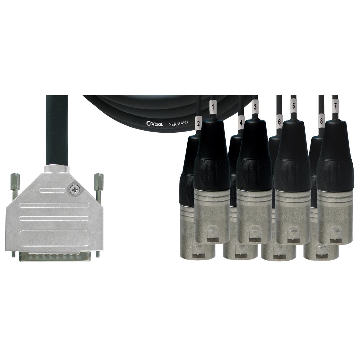 

Cordial Cables Analog Breakout Snake, D-SUB 25 Male to 8x XLR-Male, 5', Black
