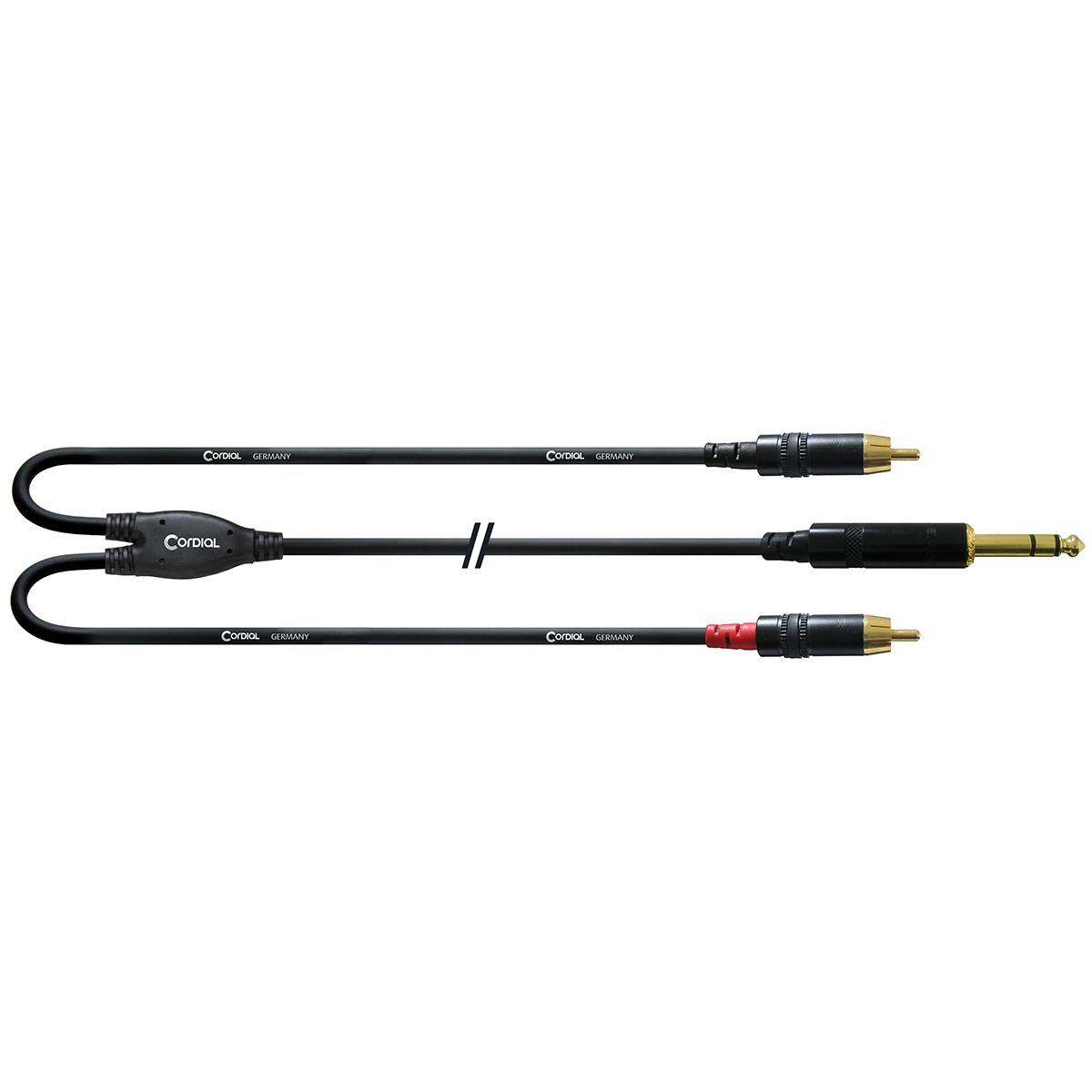 

Cordial Cables Unbalanced Y-Adapter, 1/4" TRS Male to 2x RCA Male, 10', Black