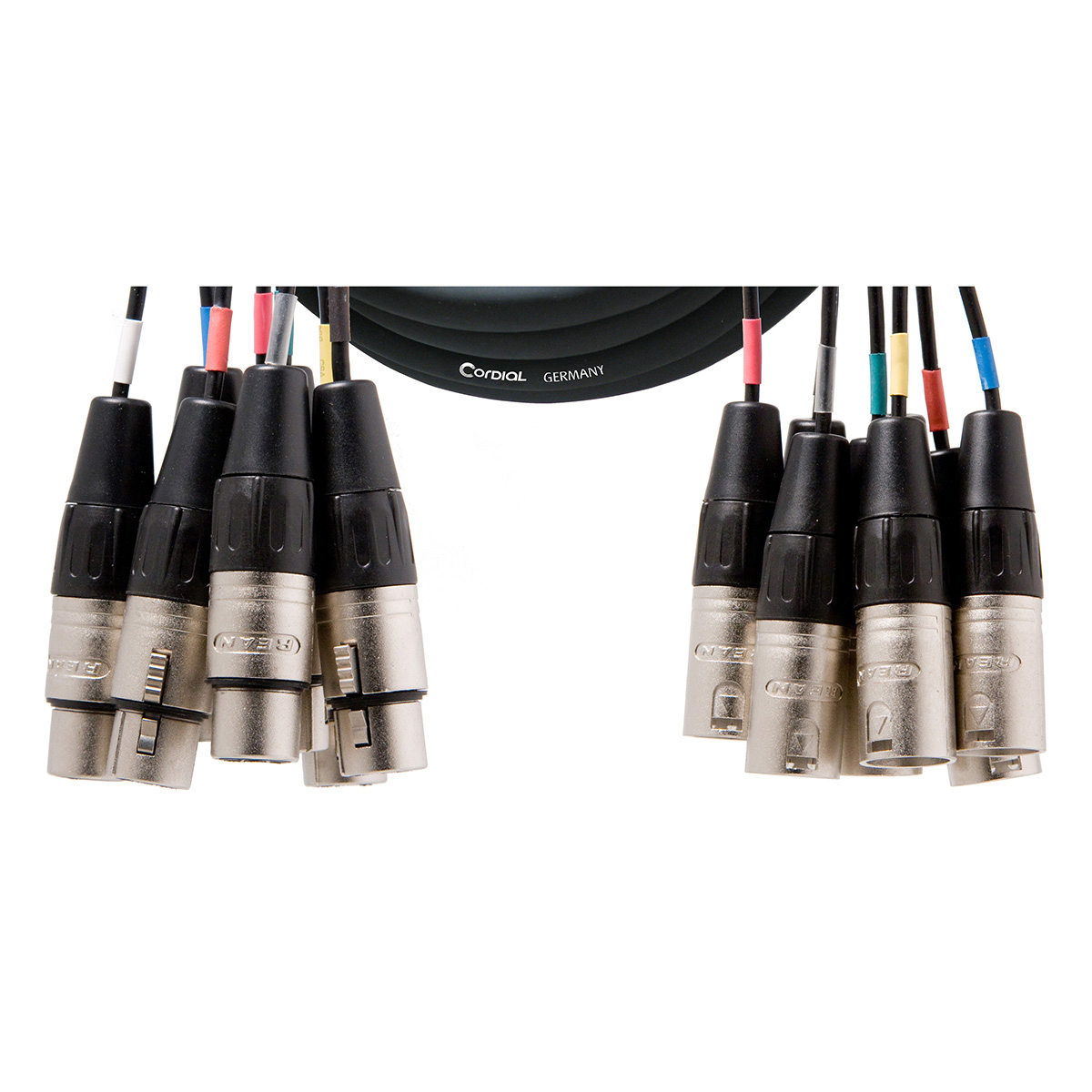 

Cordial Cables Balanced Multicore Cable Loom, 8x XLR F to 8x XLR M, 10', Black