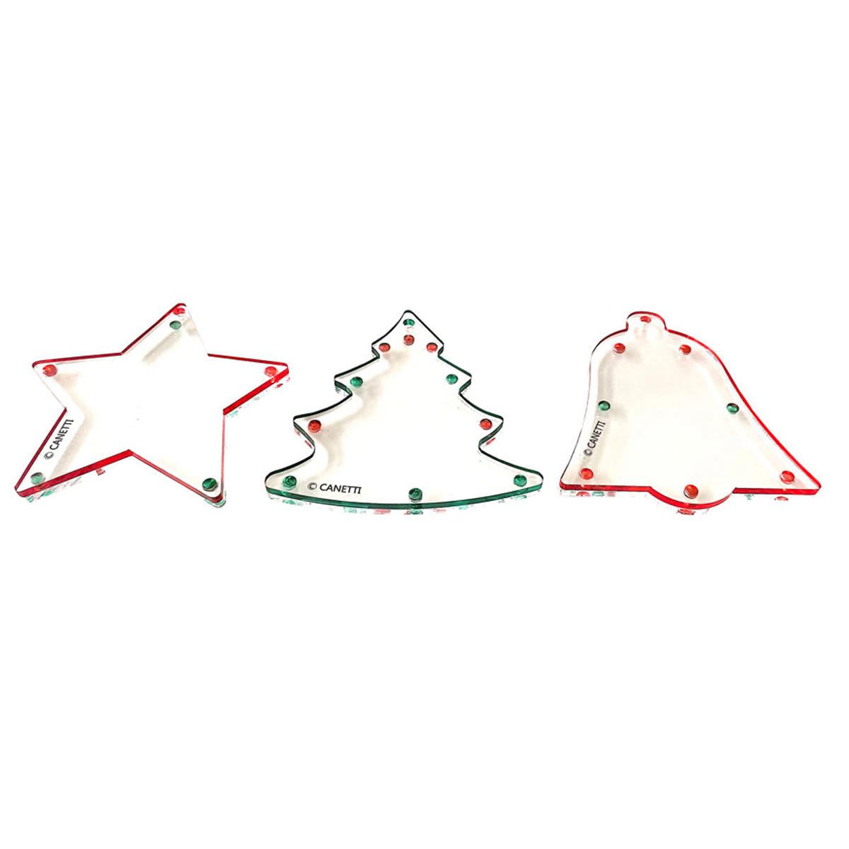 

Canetti Holiday Trio Magnet Frame Ornaments, Star/Tree/Bell