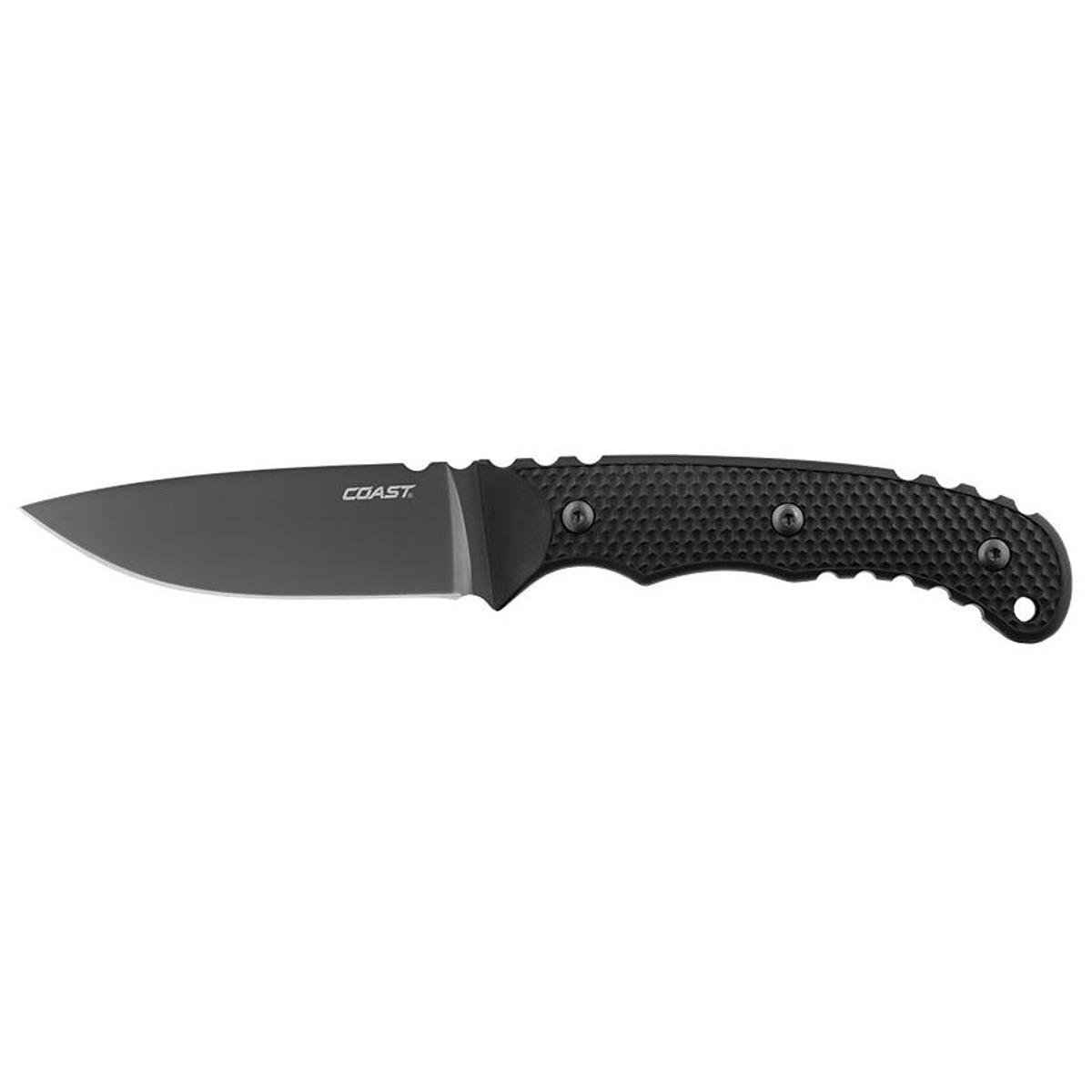 

Coast F402 Fixed Blade Stainless Steel Knife, 4" Gray Blade, Nylon Handle