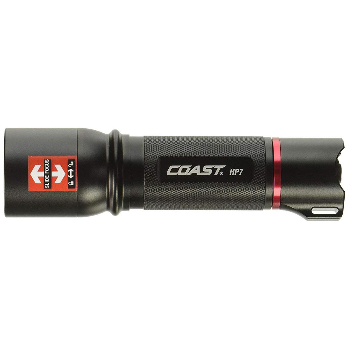 

Coast HP7 Pure Beam Focusing Flashlight, 410 Lumens, 751' Beam, AAA Battery
