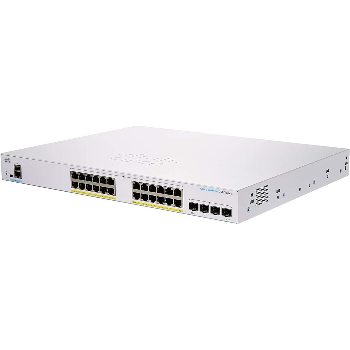Image of Cisco CBS350-24FP-4G 24-Port Gigabit PoE+ Managed Network Switch with SFP