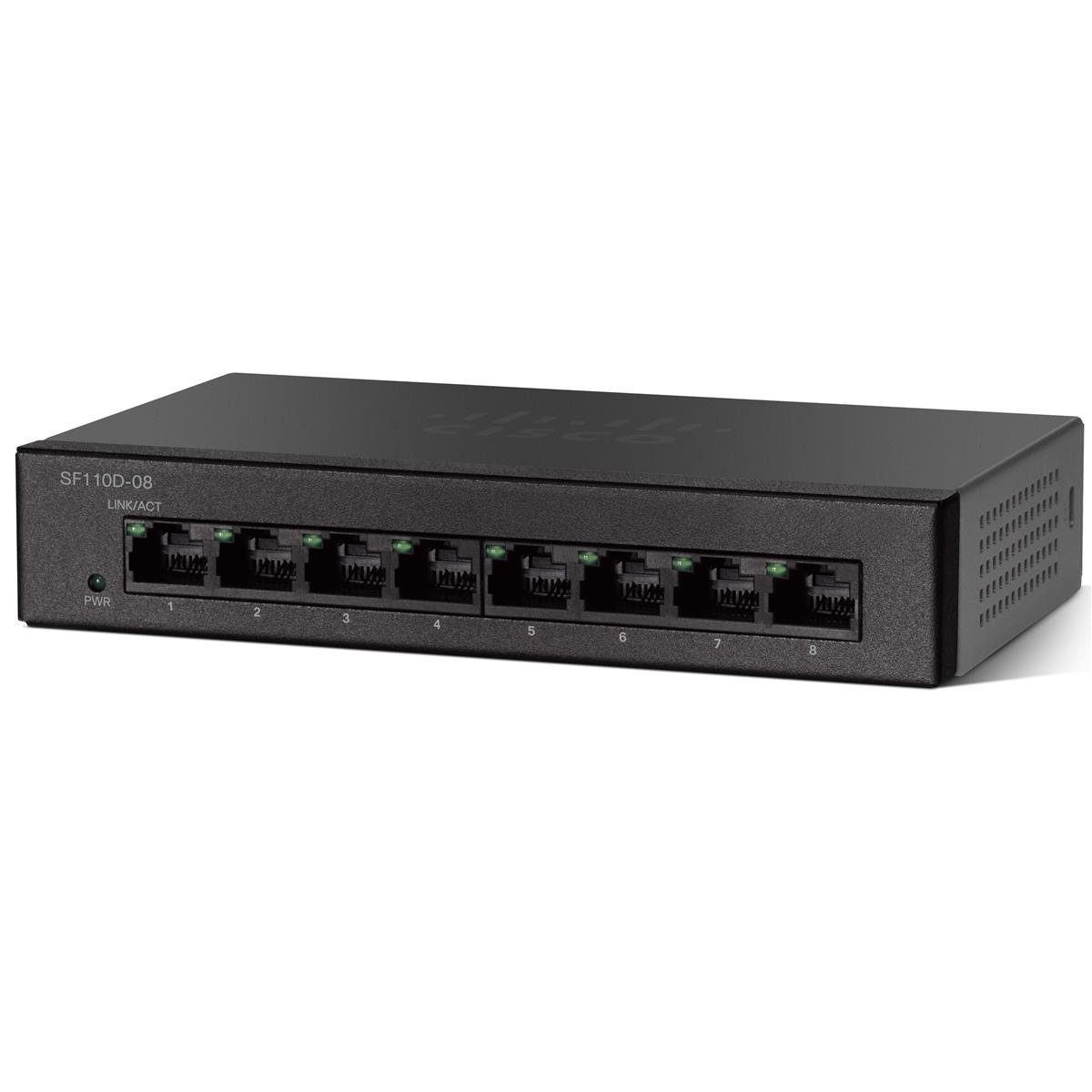 Image of Cisco SF110D-08 8-Port 10/100 Desktop Unmanaged Switch
