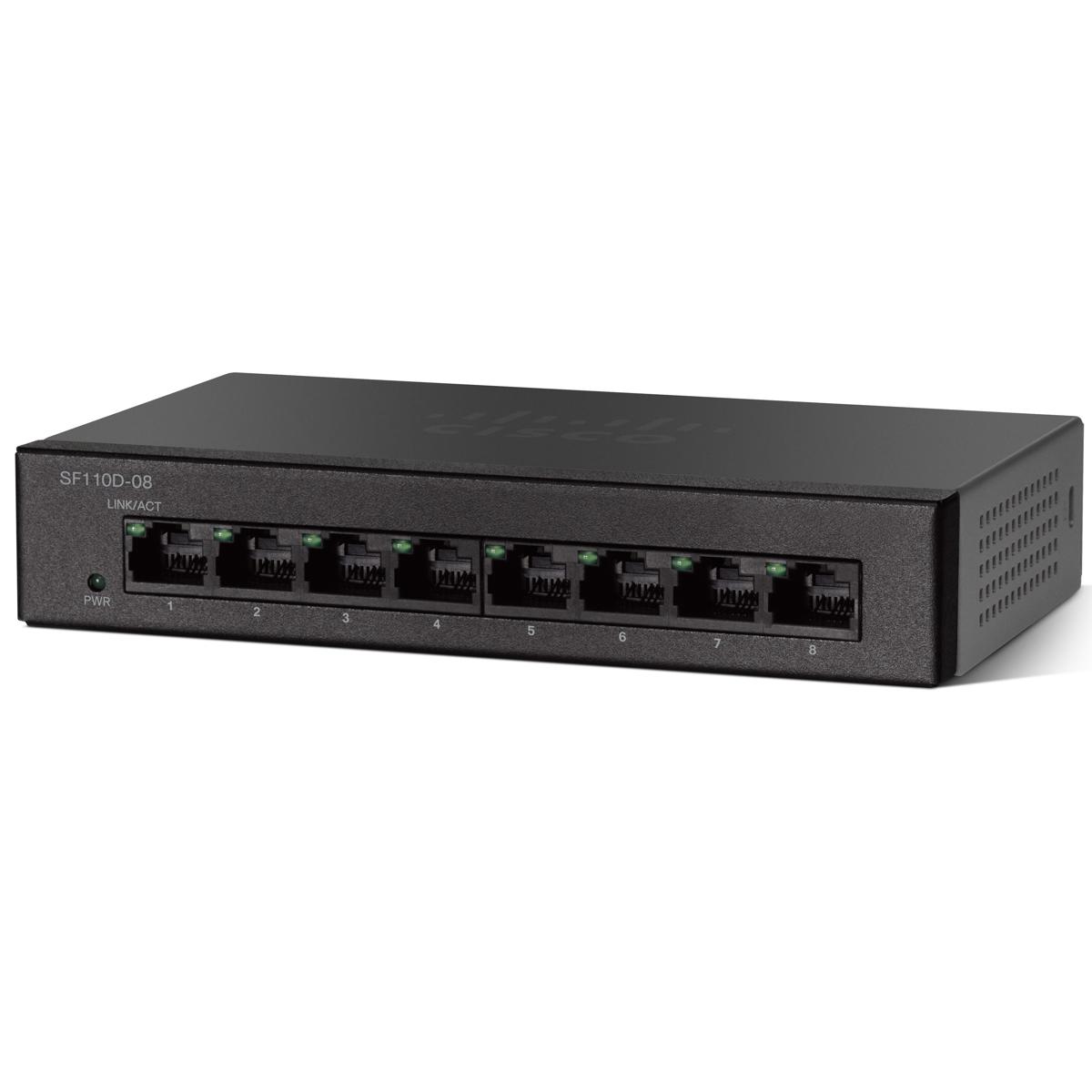

Cisco SF110D-08 8-Port 10/100 Desktop Unmanaged Switch