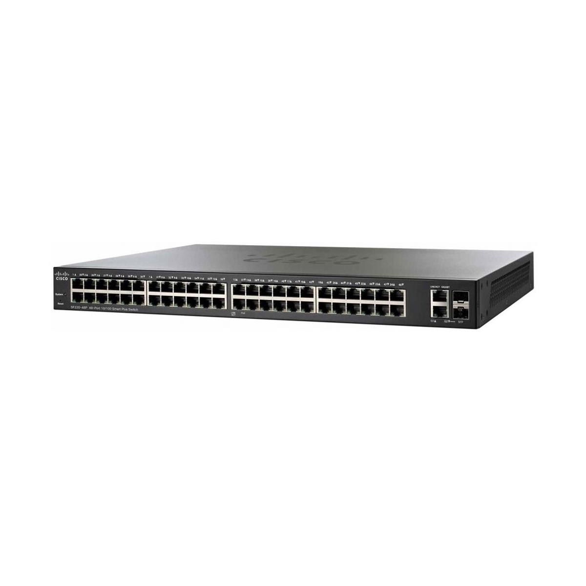 

Cisco SF220-48P-K9 48-Port 10/100 PoE Smart Plus Switch