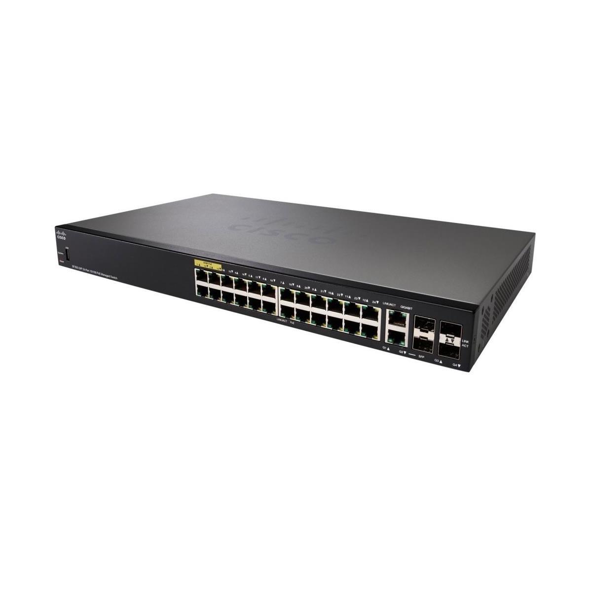 Image of Cisco SF350-24P 24-Port 10/100 POE Managed Switch