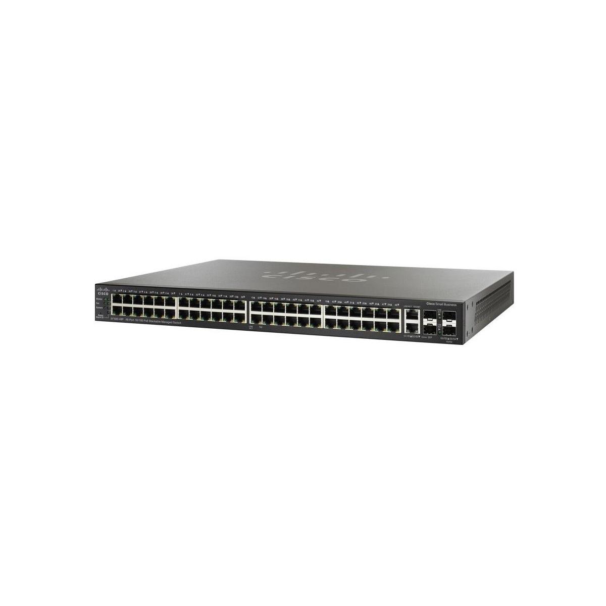 Image of Cisco SF350-48M 48 Port 10/100 PoE+ Managed Switch