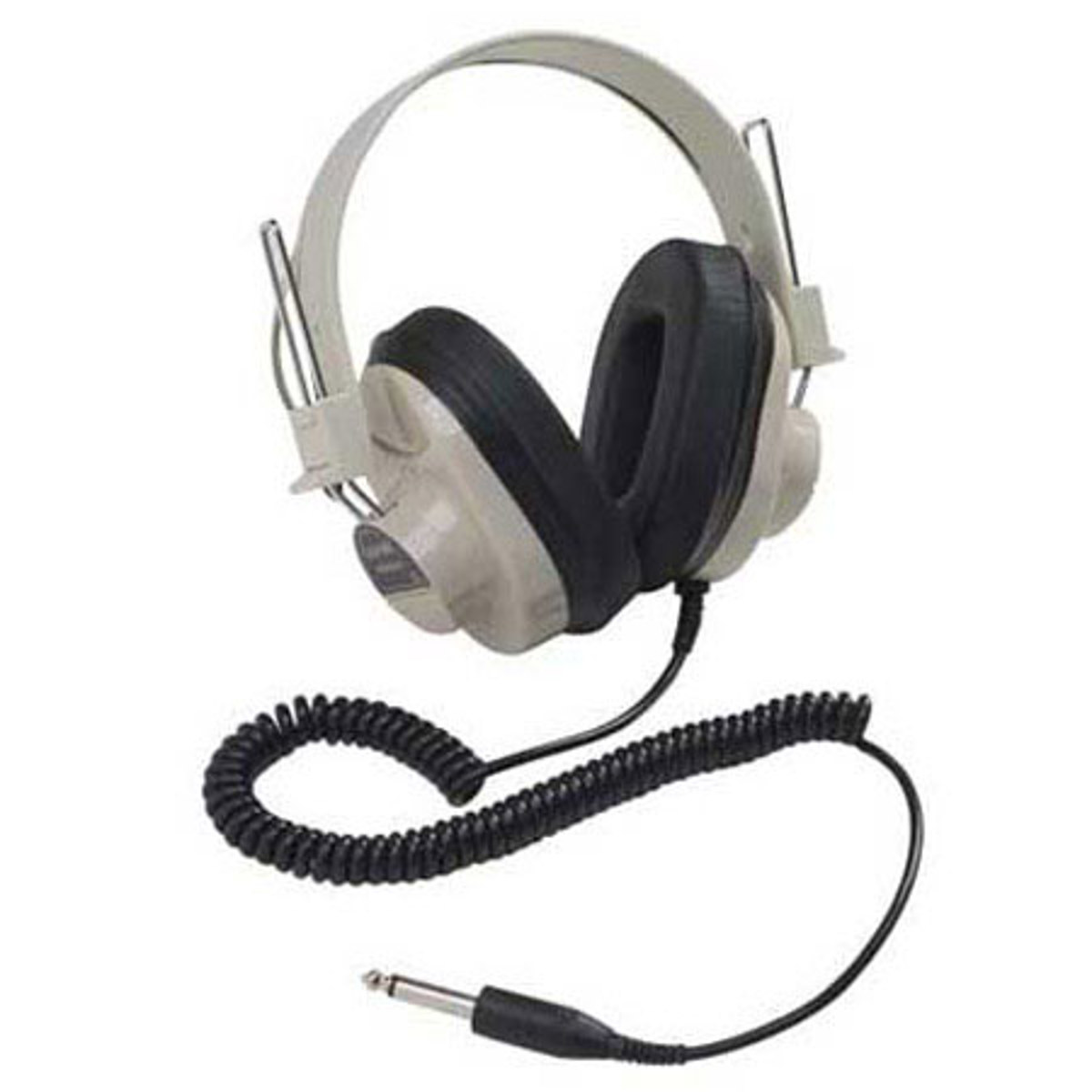 

Califone Deluxe 2924AVP Monaural Wired Headphones with Attached 6' Coiled Cord
